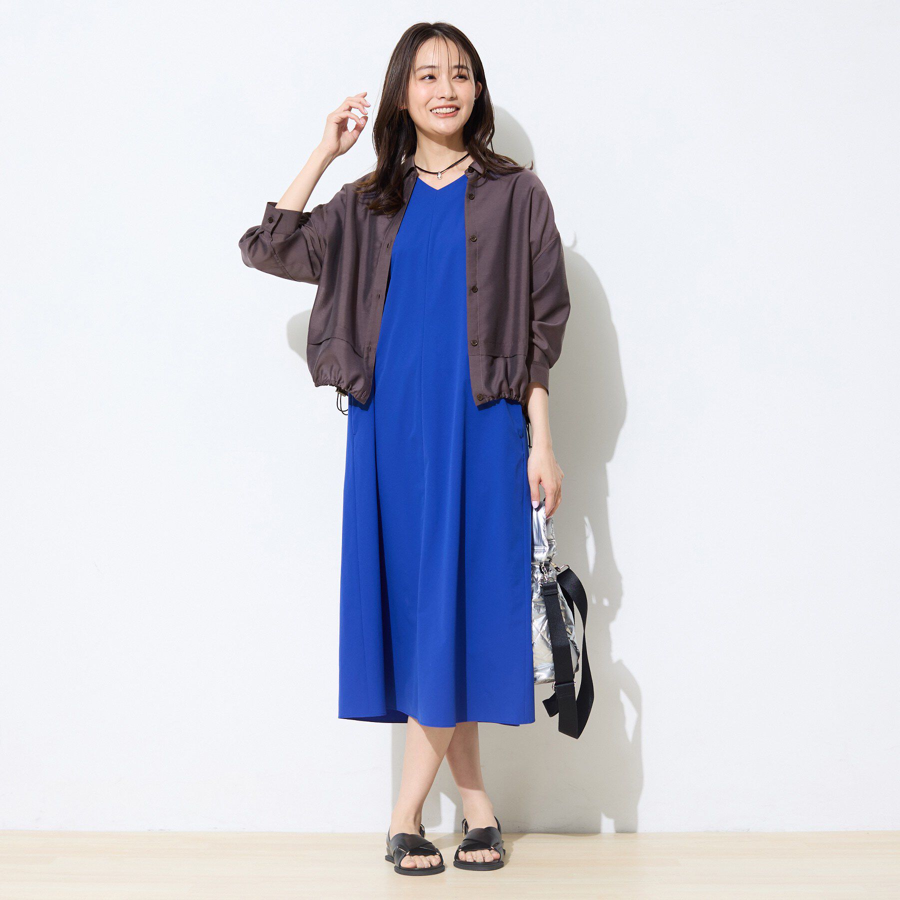 INDIVI「【接触冷感／洗える／2WAY】ドロスト付 シアーシャンブレーシャツ」|シャツ・ブラウス|
