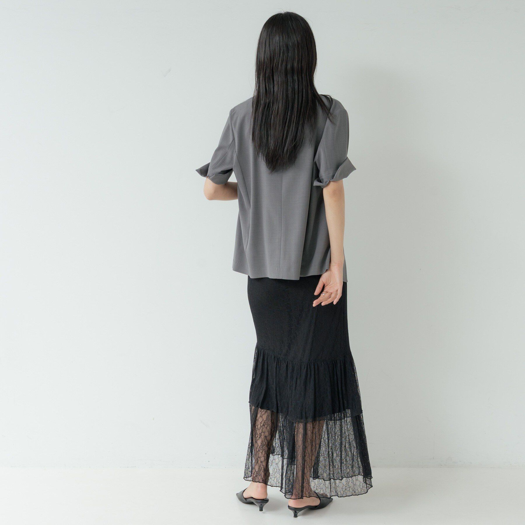 GALLEST「Comfy SET UP｜ハーフスリーブジャケット【セットアップ対応／通勤／接触冷感／UVカット】」|テーラードジャケット|