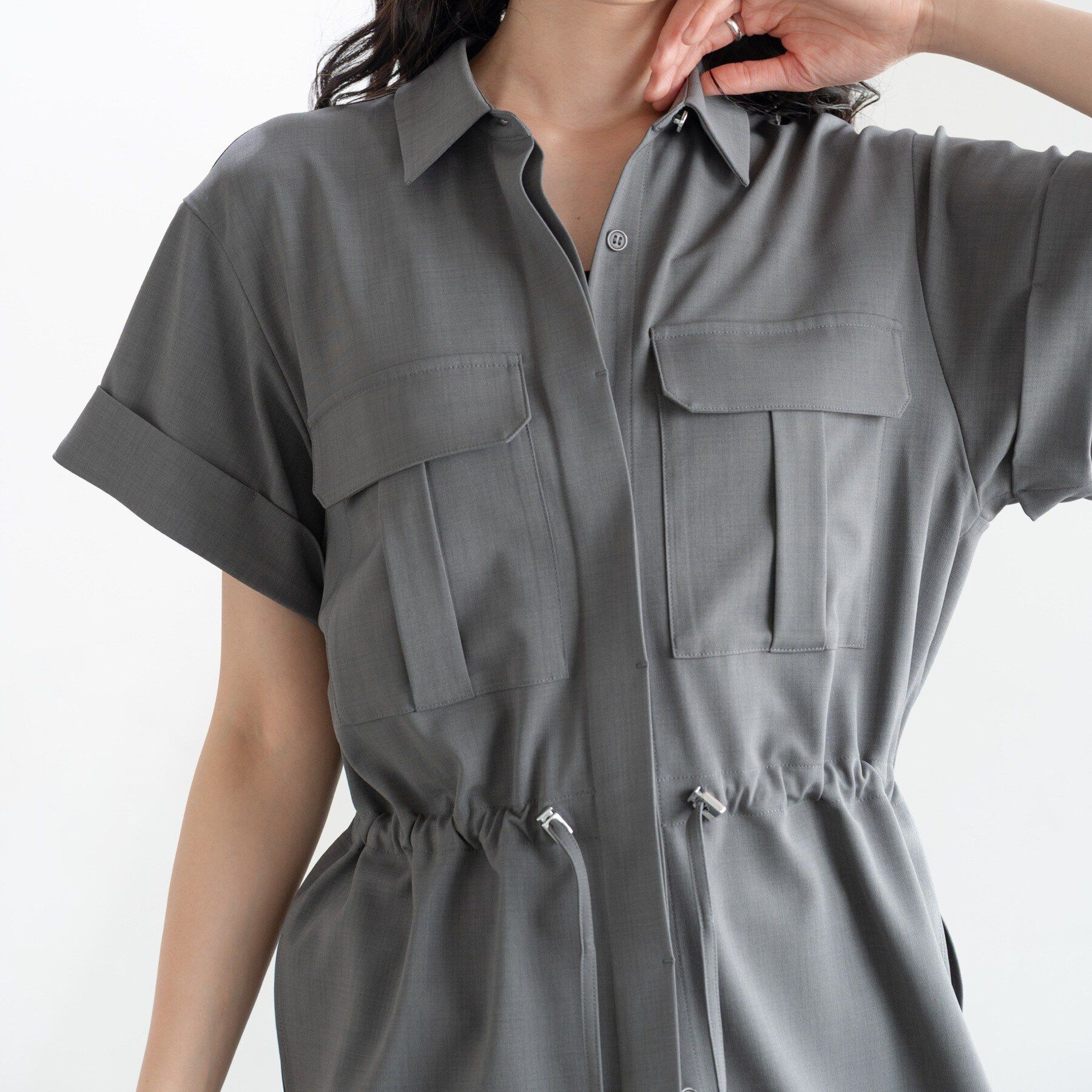 GALLEST「Comfy SET UP｜サファリシャツ【セットアップ対応／通勤／カセット服／接触冷感／UVカット】」|シャツ・ブラウス|