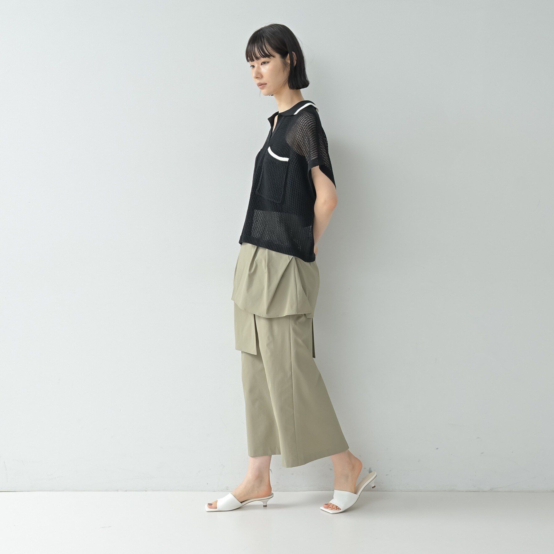 GALLEST「メッシュポロドルマンニット」|ニット・セーター|
