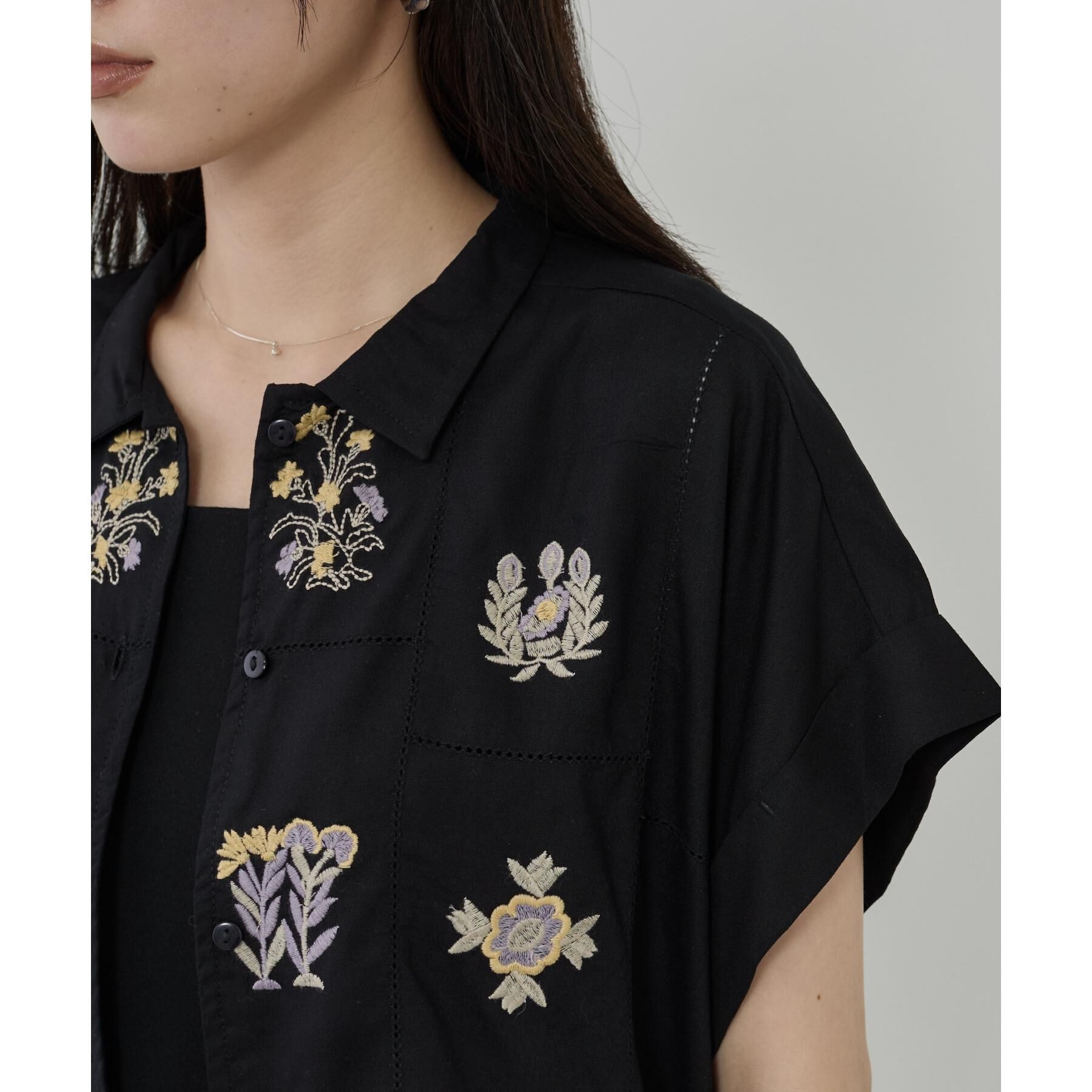 GALLEST「アート刺繍半袖シャツ【セットアップ可能】」|シャツ・ブラウス|