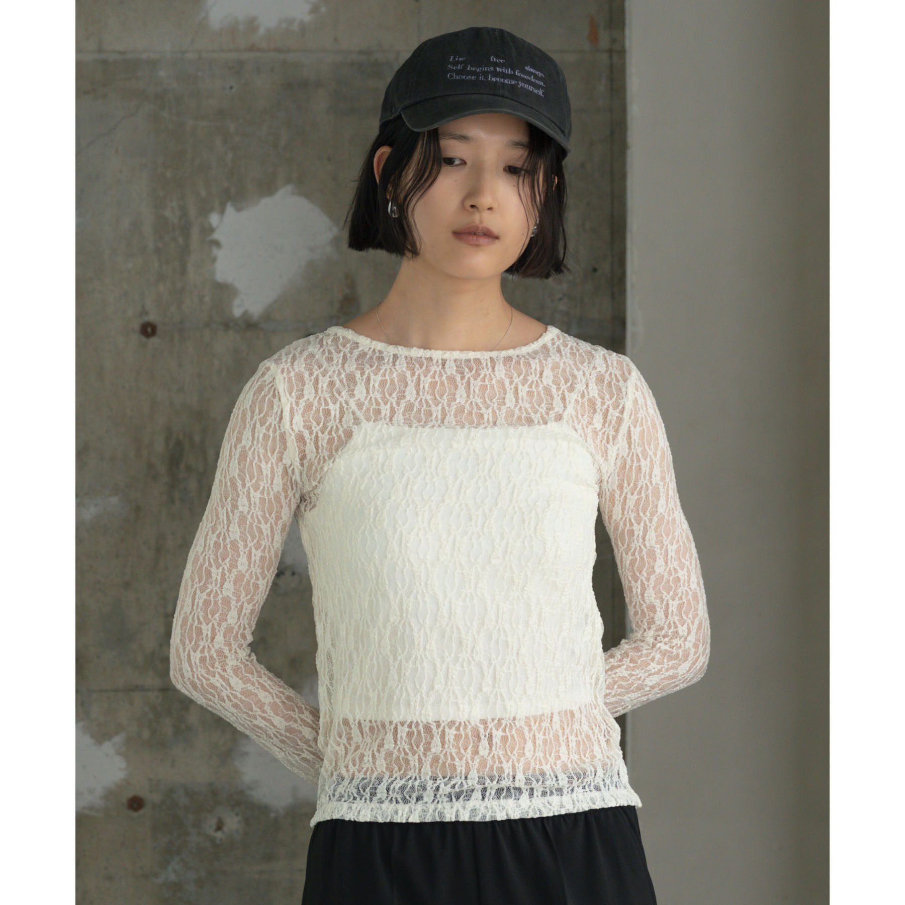 GALLEST「シアーレースレイヤードプルオーバー」|Tシャツ・カットソー|