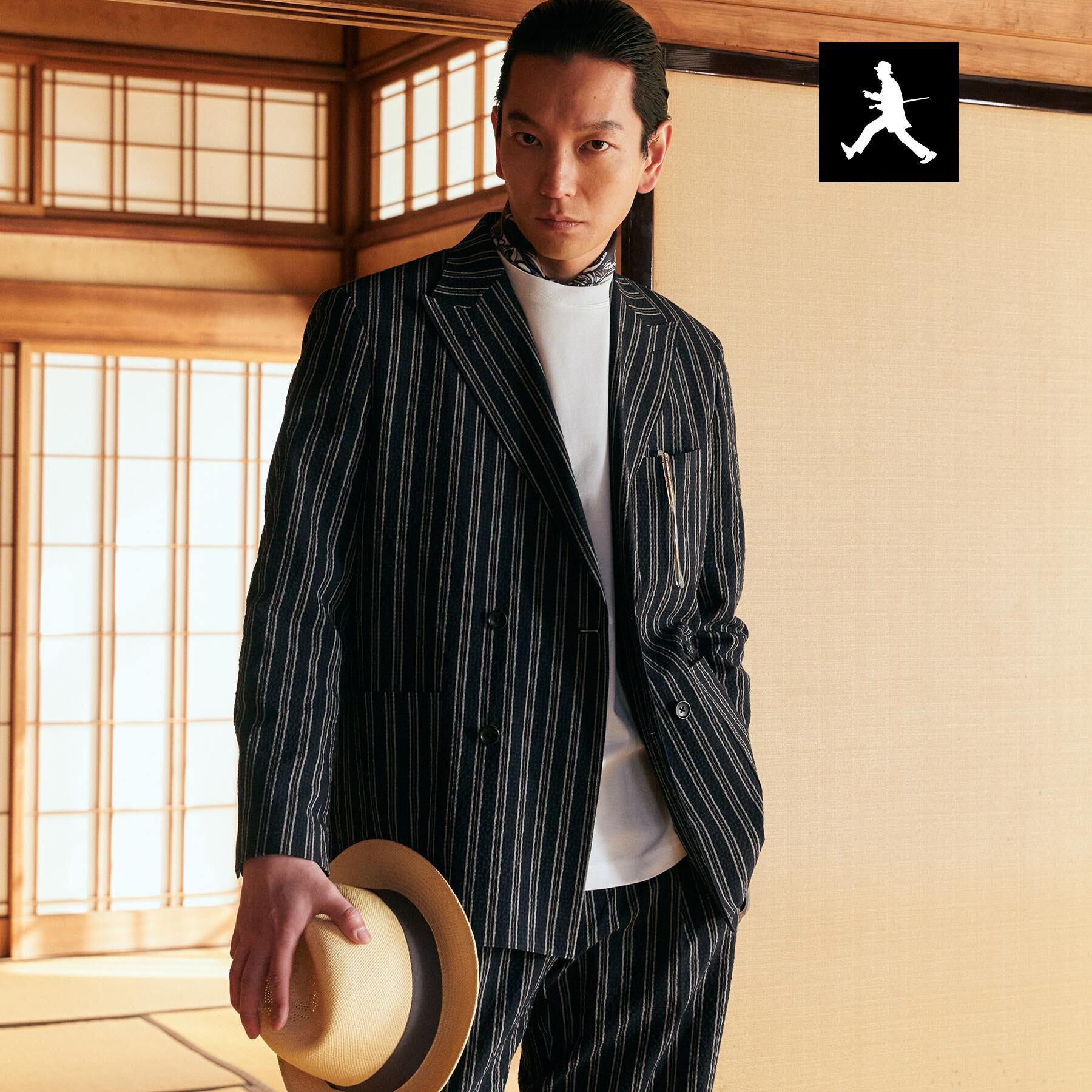 TAKEO KIKUCHI「【BOWLER HAT LABEL】サッカーストライプ ダブルジャケット」|テーラードジャケット|
