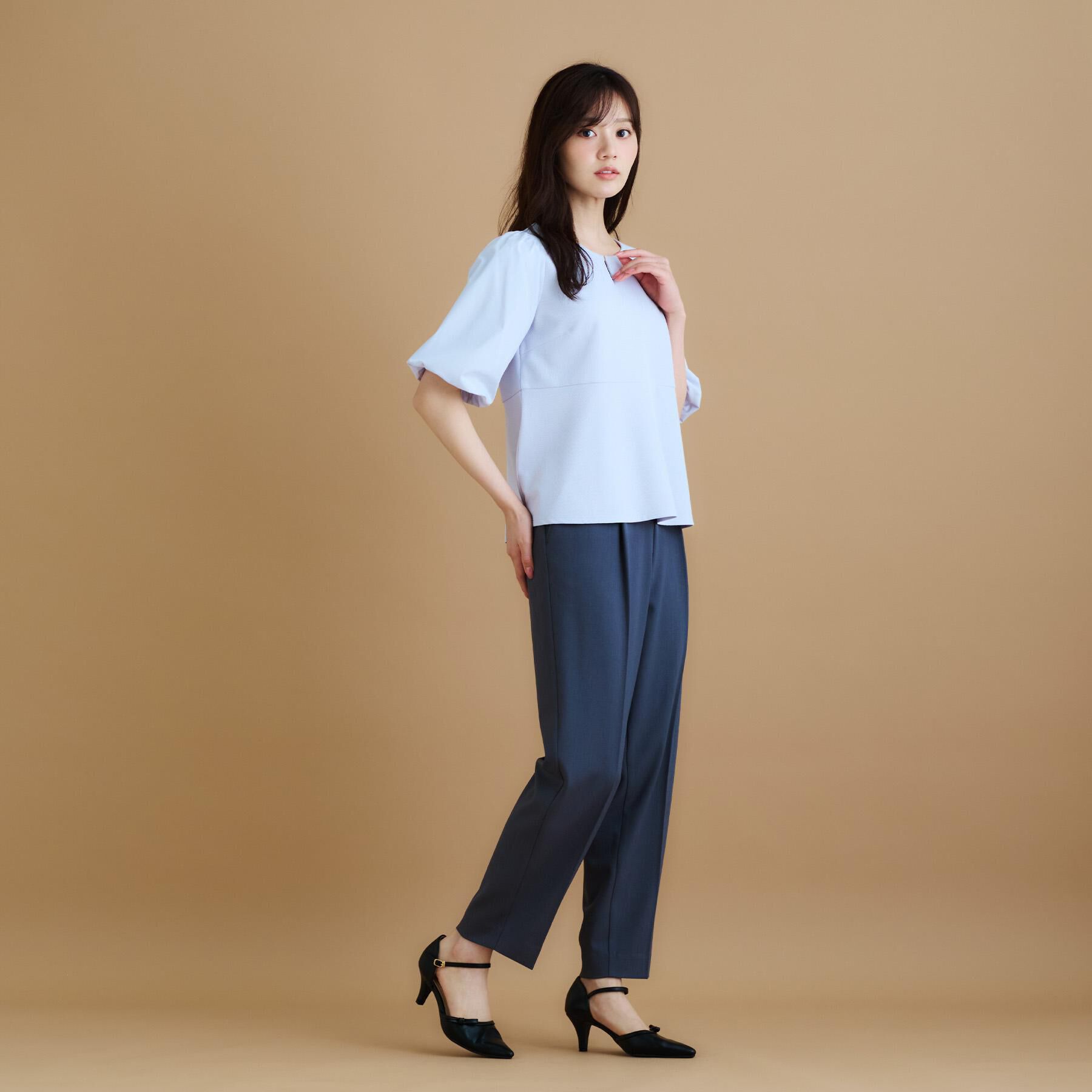 index「《S-LLサイズ》バルーンスリーブペプラムトップス【洗濯機洗い可／接触冷感／UVケア】」|Tシャツ・カットソー|