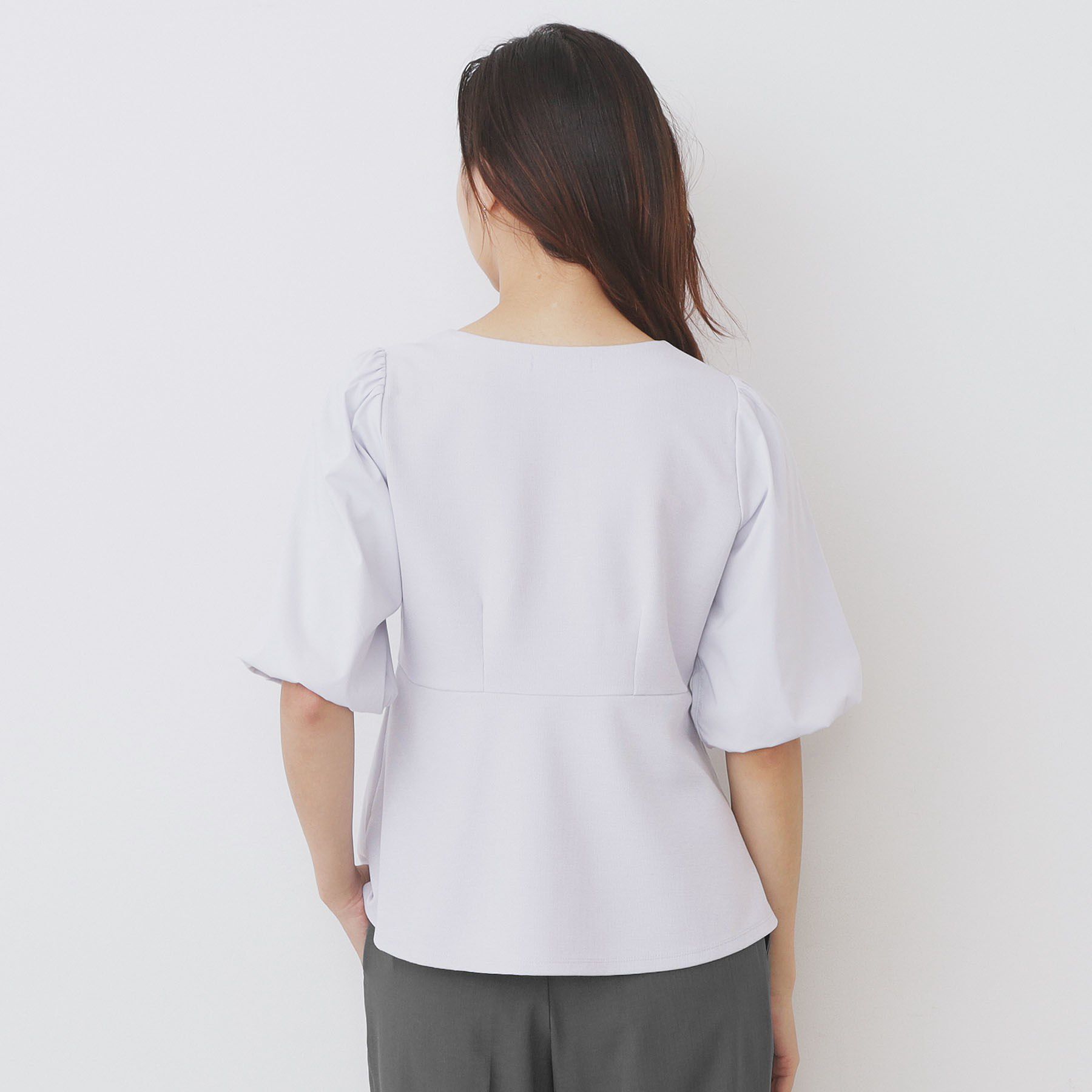 index「《S-LLサイズ》バルーンスリーブペプラムトップス【洗濯機洗い可／接触冷感／UVケア】」|Tシャツ・カットソー|