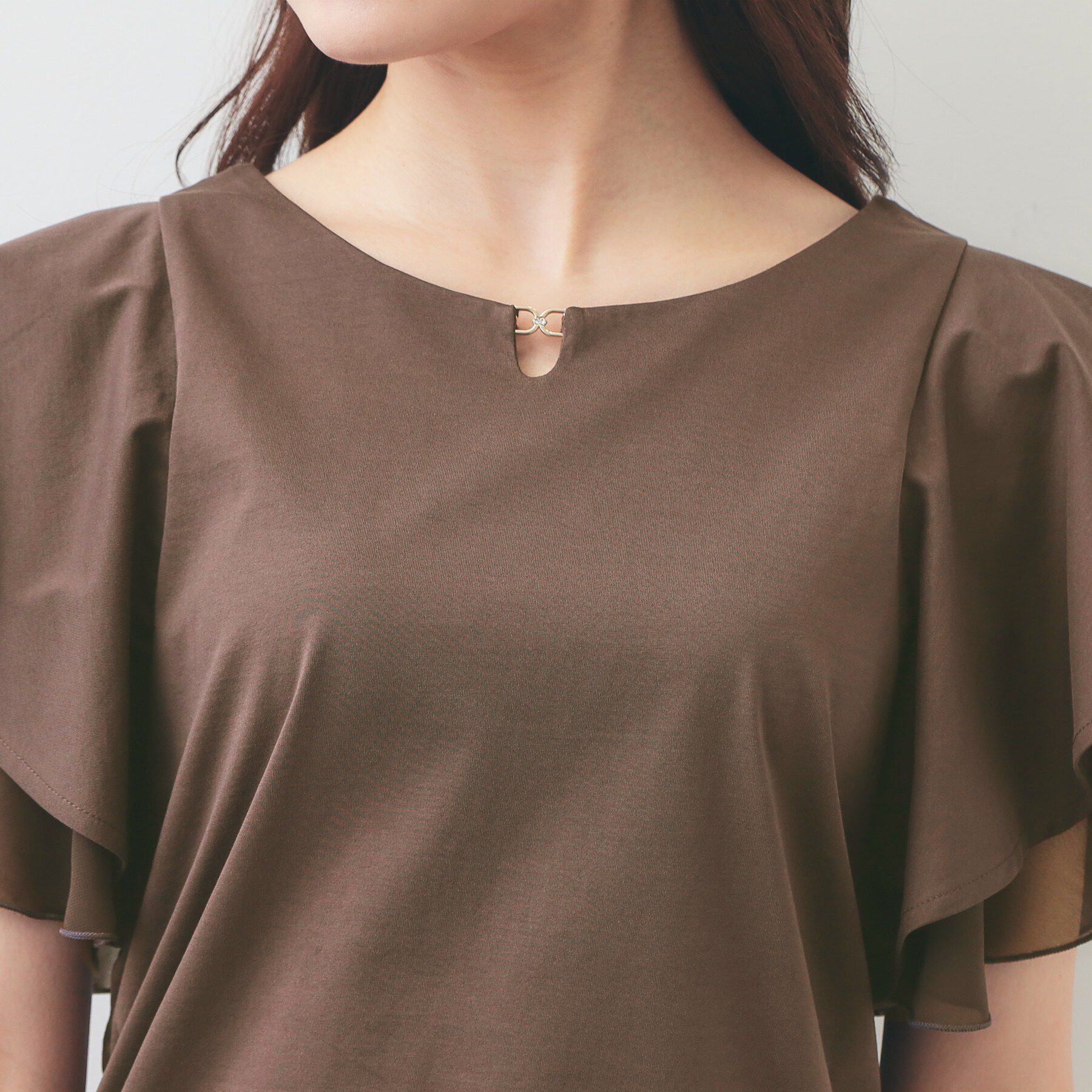 index「【接触冷感／UVケア】シフォンフリルドッキングトップス《洗濯機OK》」|Tシャツ・カットソー|