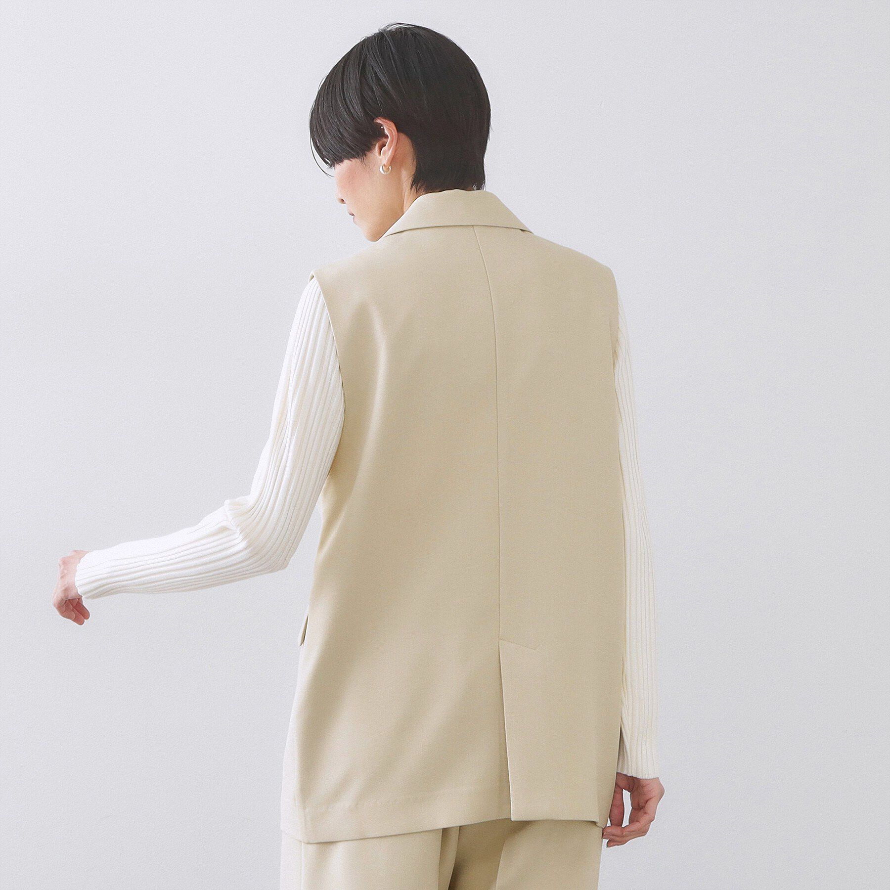 OPAQUE.CLIP「金ボタンダブルブレストテーラードジレ／セットアップ対応【洗える】《S～LL》」|ベスト・ジレ|