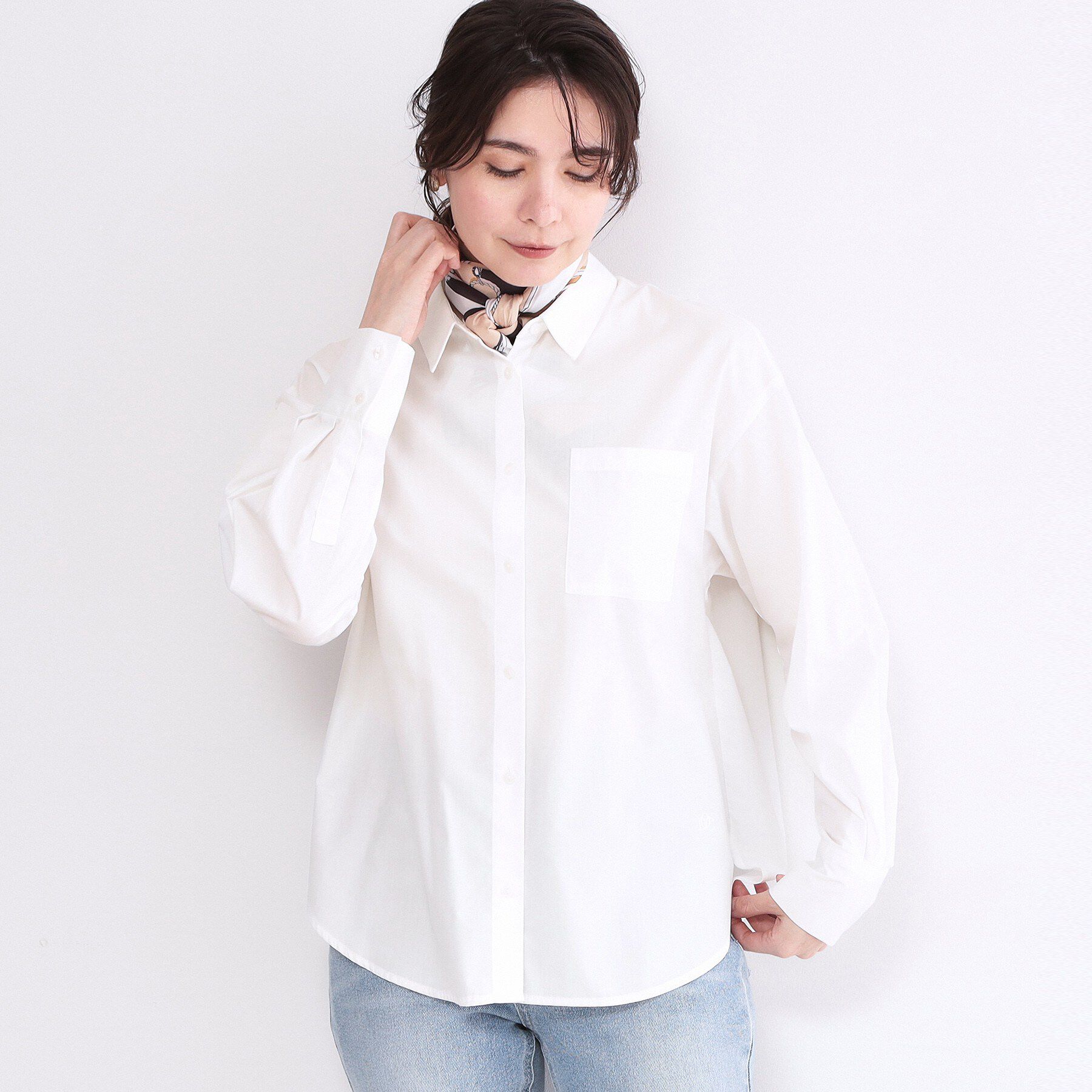 OPAQUE.CLIP「レギュラーカラーシャツ／ストライプアソート【洗濯機OK】」|シャツ・ブラウス|ホワイト(001)