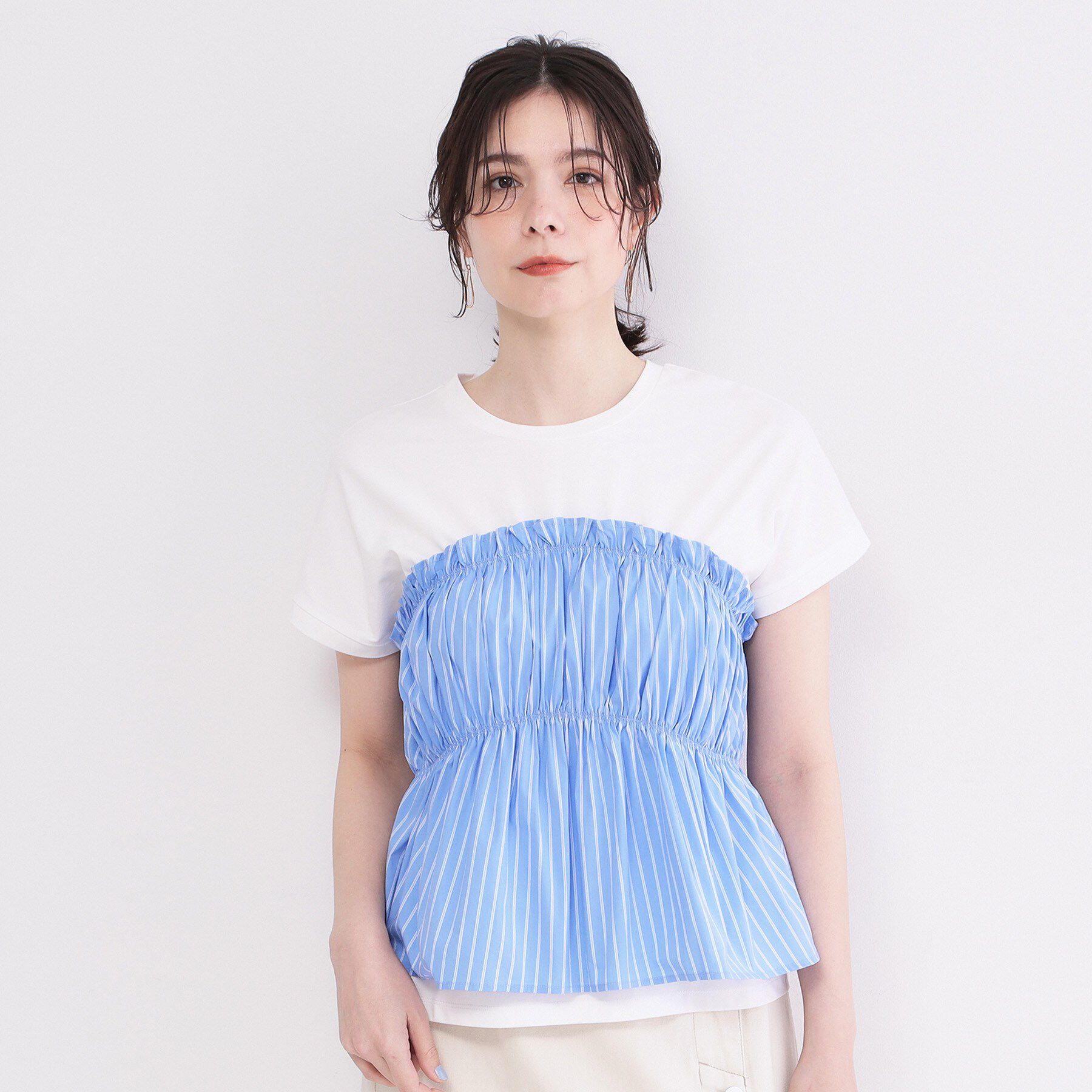 OPAQUE.CLIP「ビスチェドッキングTシャツ【洗濯機OK】」|Tシャツ・カットソー|