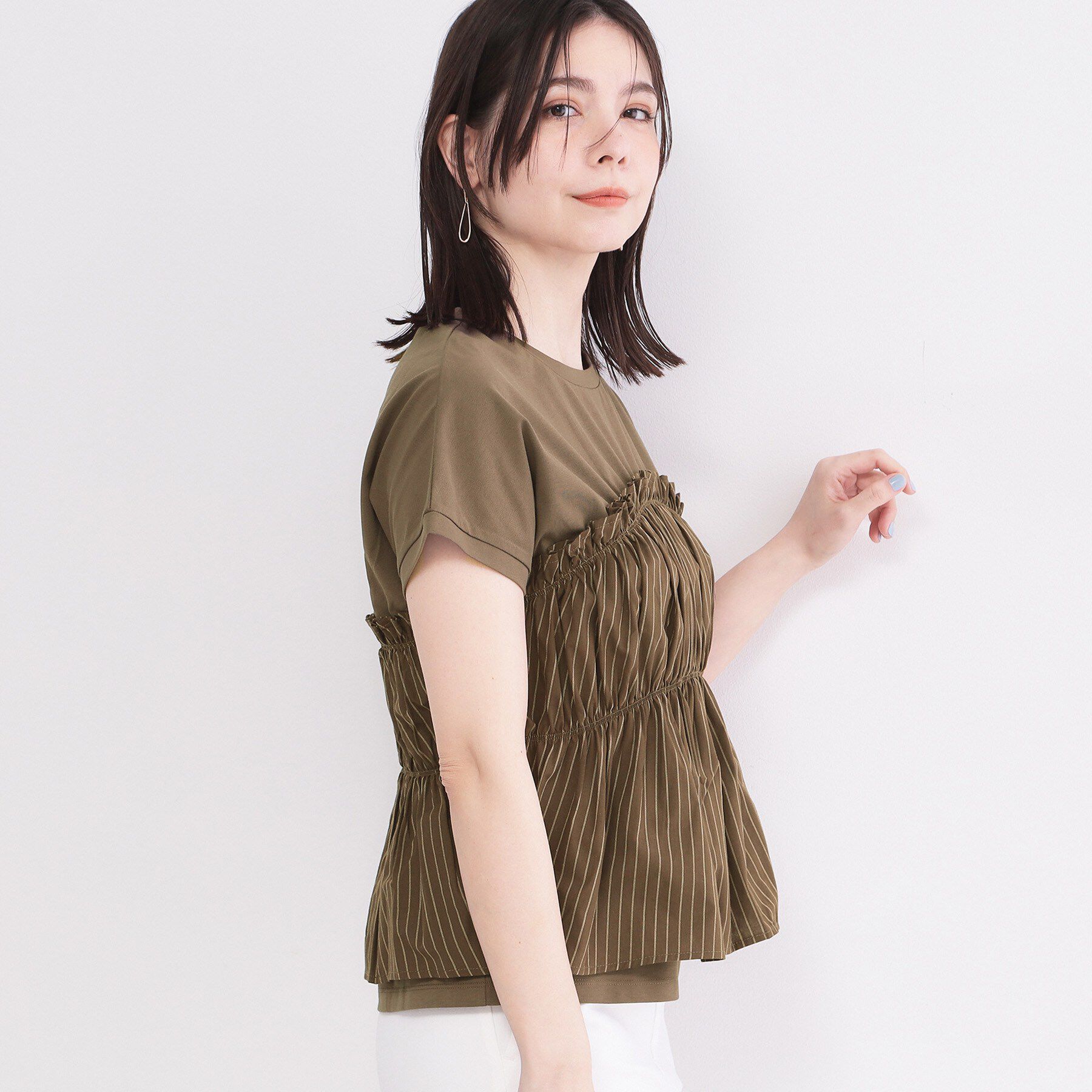 OPAQUE.CLIP「ビスチェドッキングTシャツ【洗濯機OK】」|Tシャツ・カットソー|