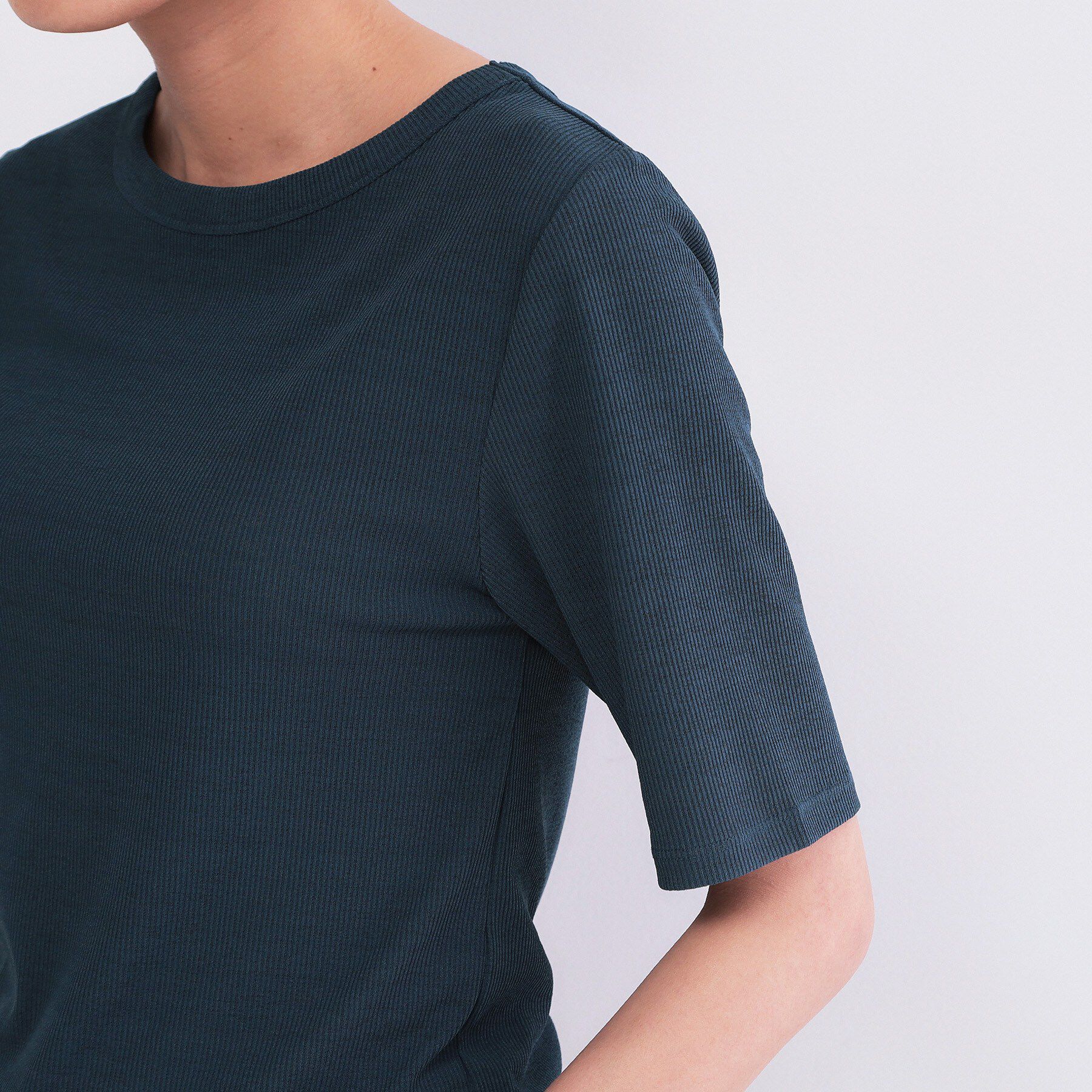 OPAQUE.CLIP「シアーメランジリブカットソー【洗濯機OK】」|Tシャツ・カットソー|