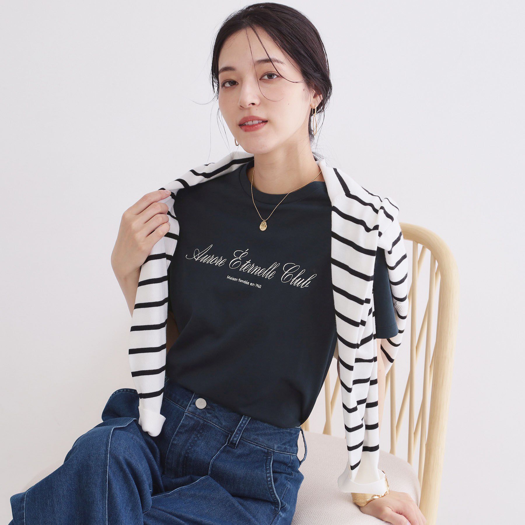 OPAQUE.CLIP「ロゴプリント刺繍アソートTシャツ【洗濯機OK】」|Tシャツ・カットソー|