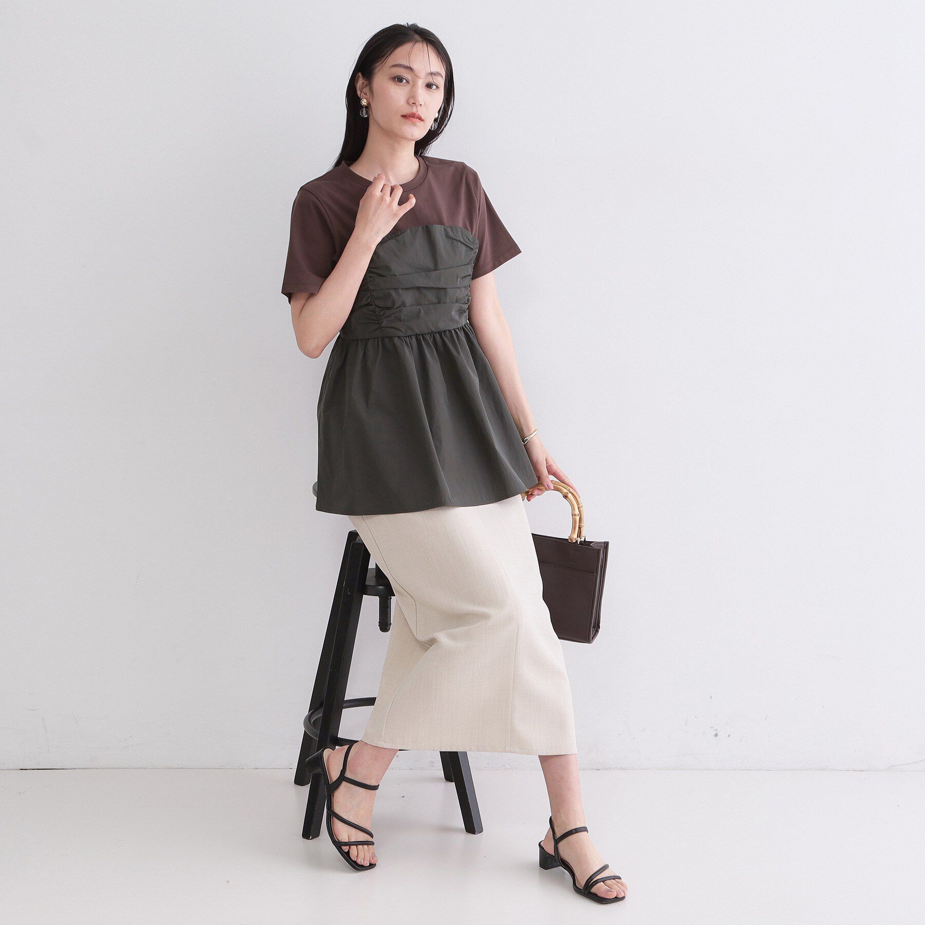 OPAQUE.CLIP「ビスチェドッキングカットソー【洗濯機OK】」|Tシャツ・カットソー|