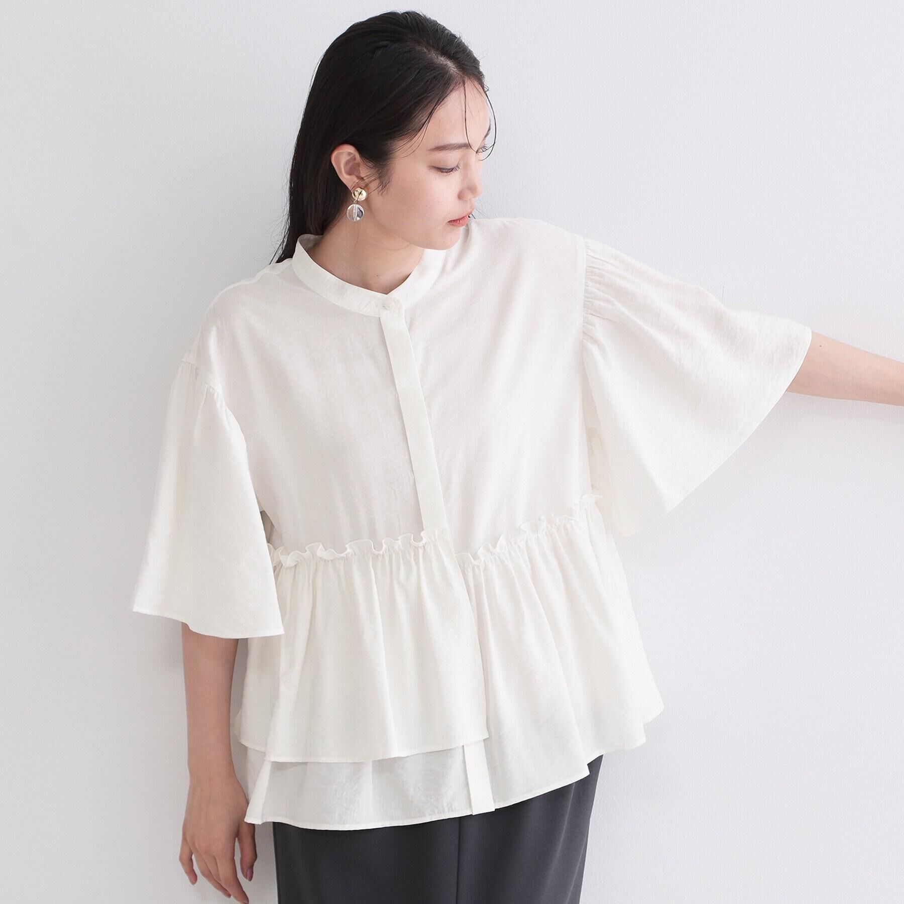 OPAQUE.CLIP「アシンメトリーペプラムブラウス【洗濯機OK】」|シャツ・ブラウス|