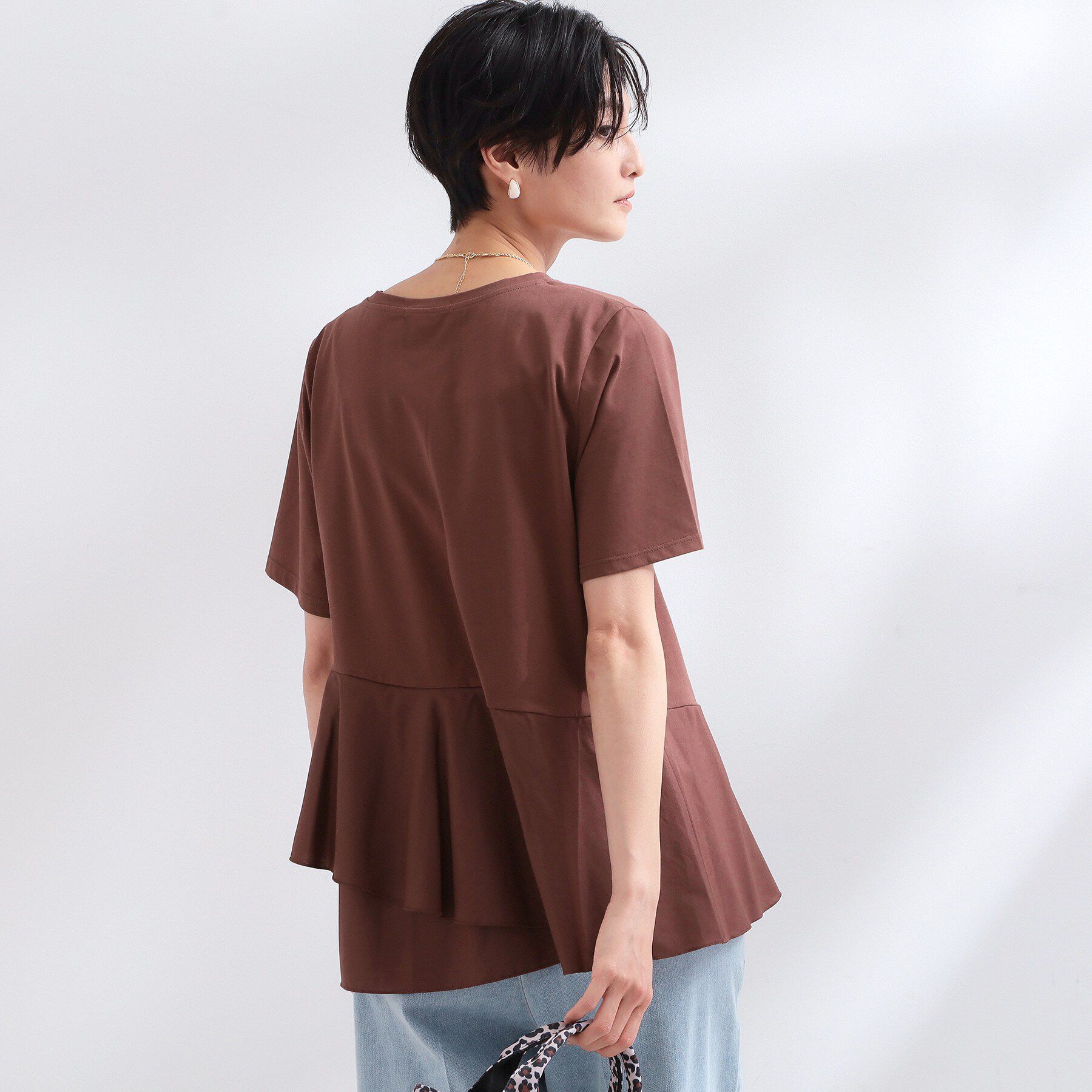 OPAQUE.CLIP「ペプラムドッキングカットソー【洗濯機OK】」|Tシャツ・カットソー|