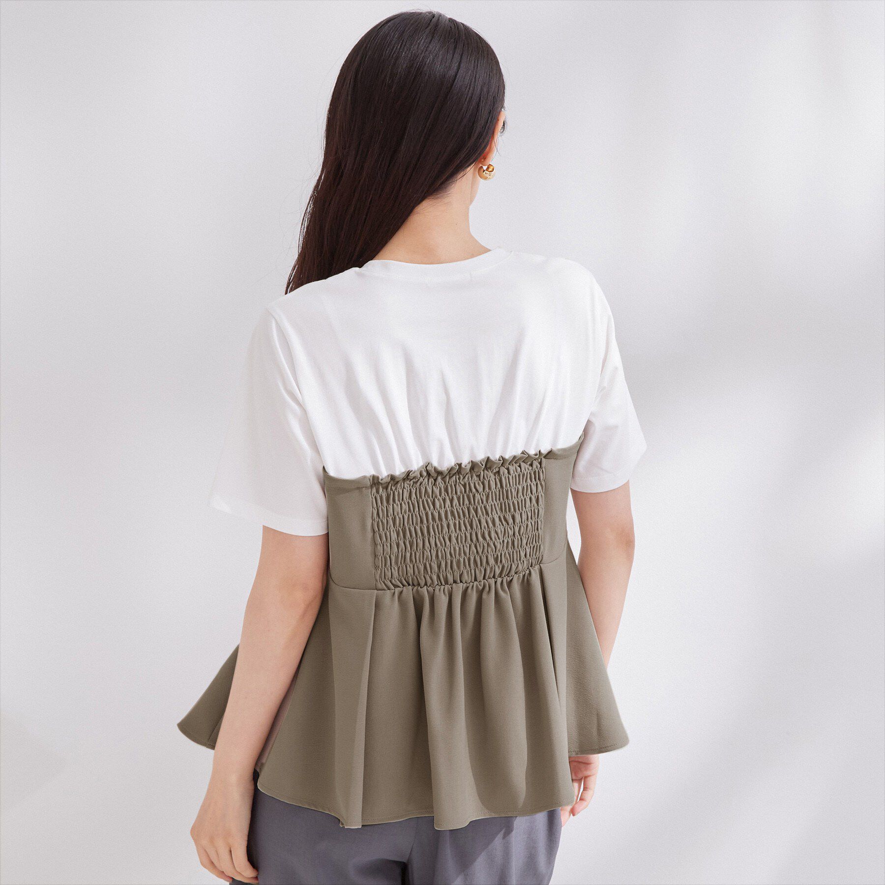 OPAQUE.CLIP「ビスチェドッキングカットソー【洗濯機OK】」|Tシャツ・カットソー|
