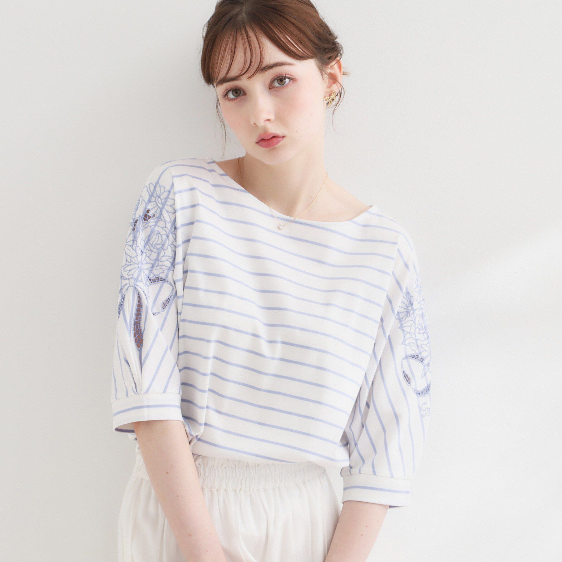 Couture broach「【接触冷感・UVカット】エンブロドルマントップス」|Tシャツ・カットソー|