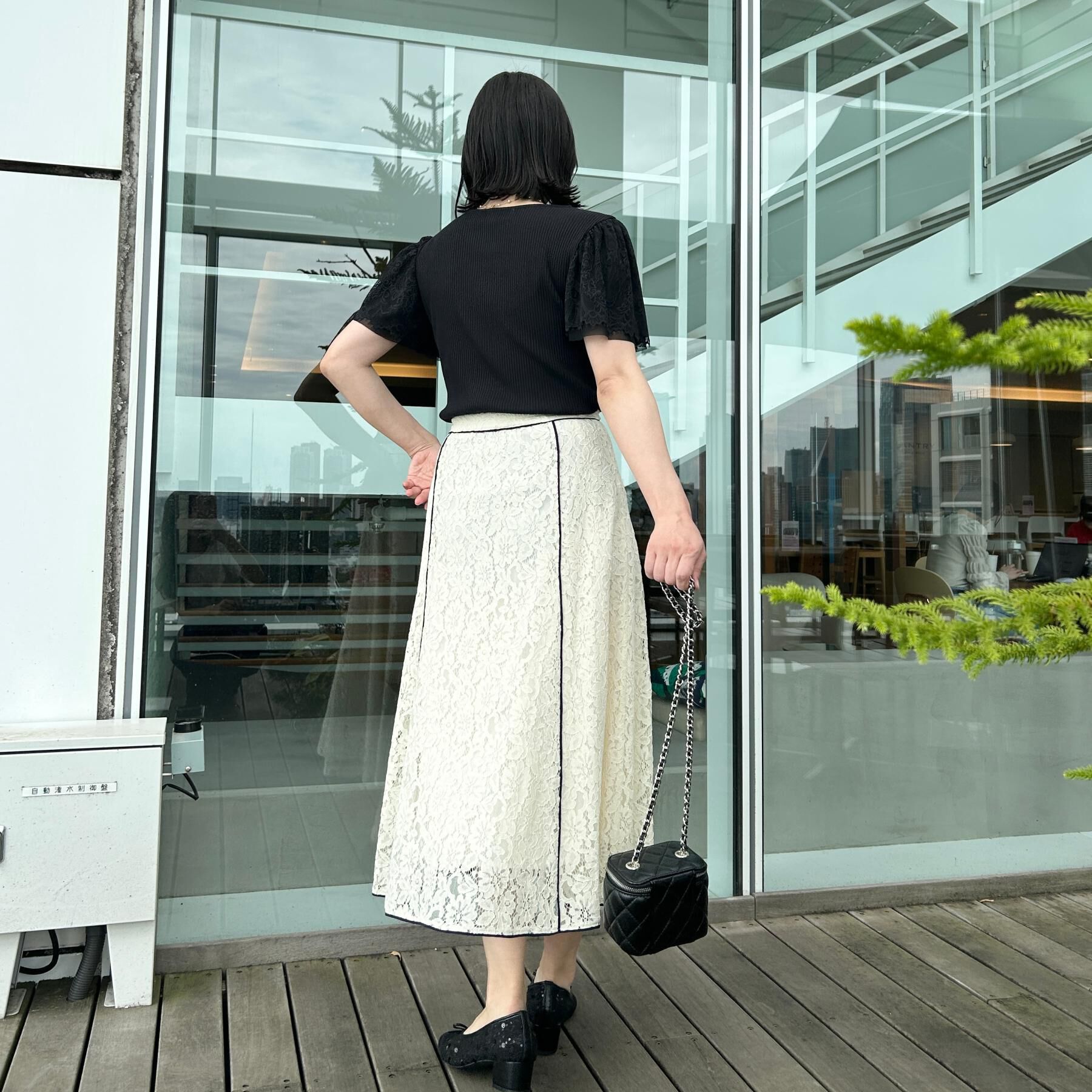Couture broach「【洗える】袖レース テレコトップス」|Tシャツ・カットソー|