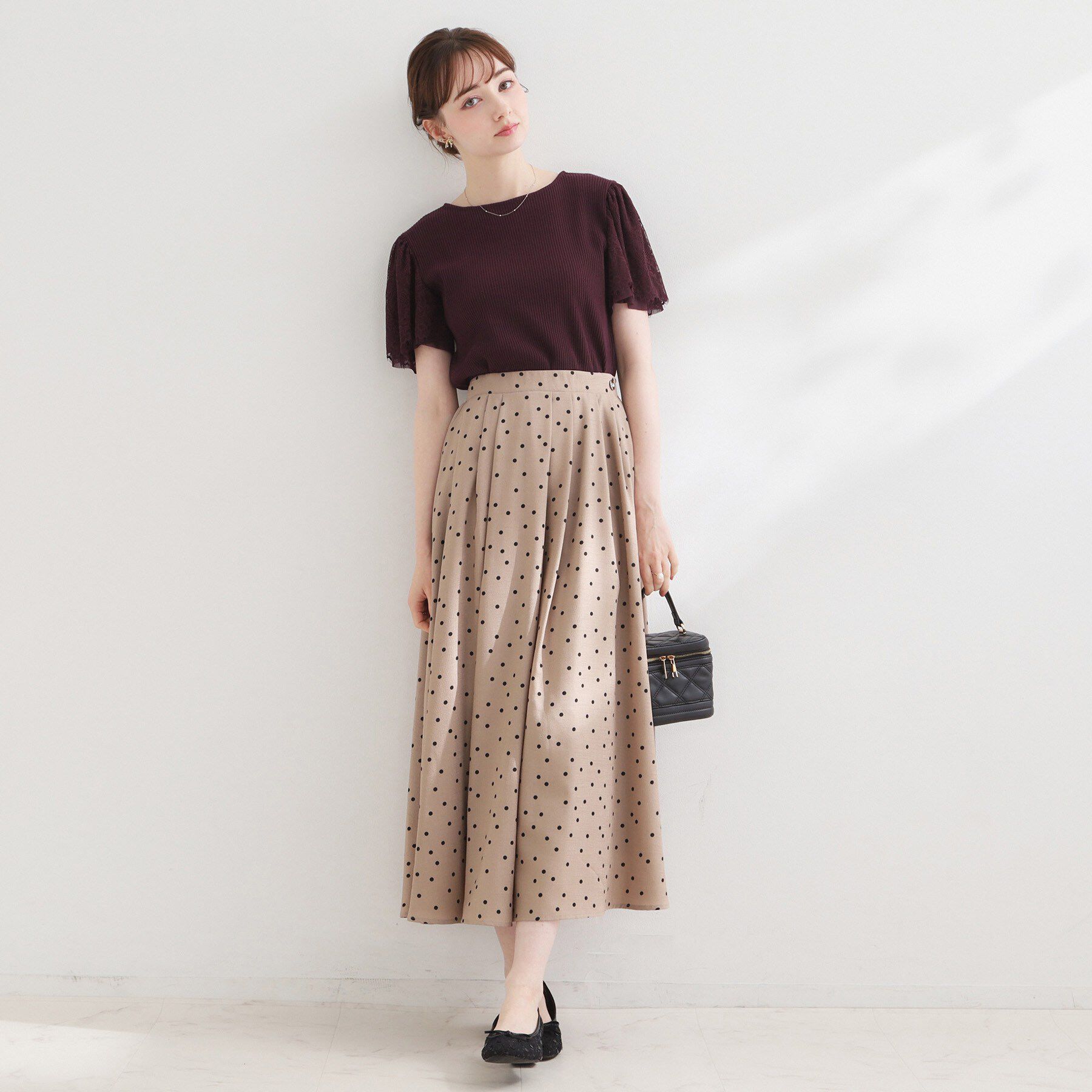 Couture broach「【洗える】袖レース テレコトップス」|Tシャツ・カットソー|