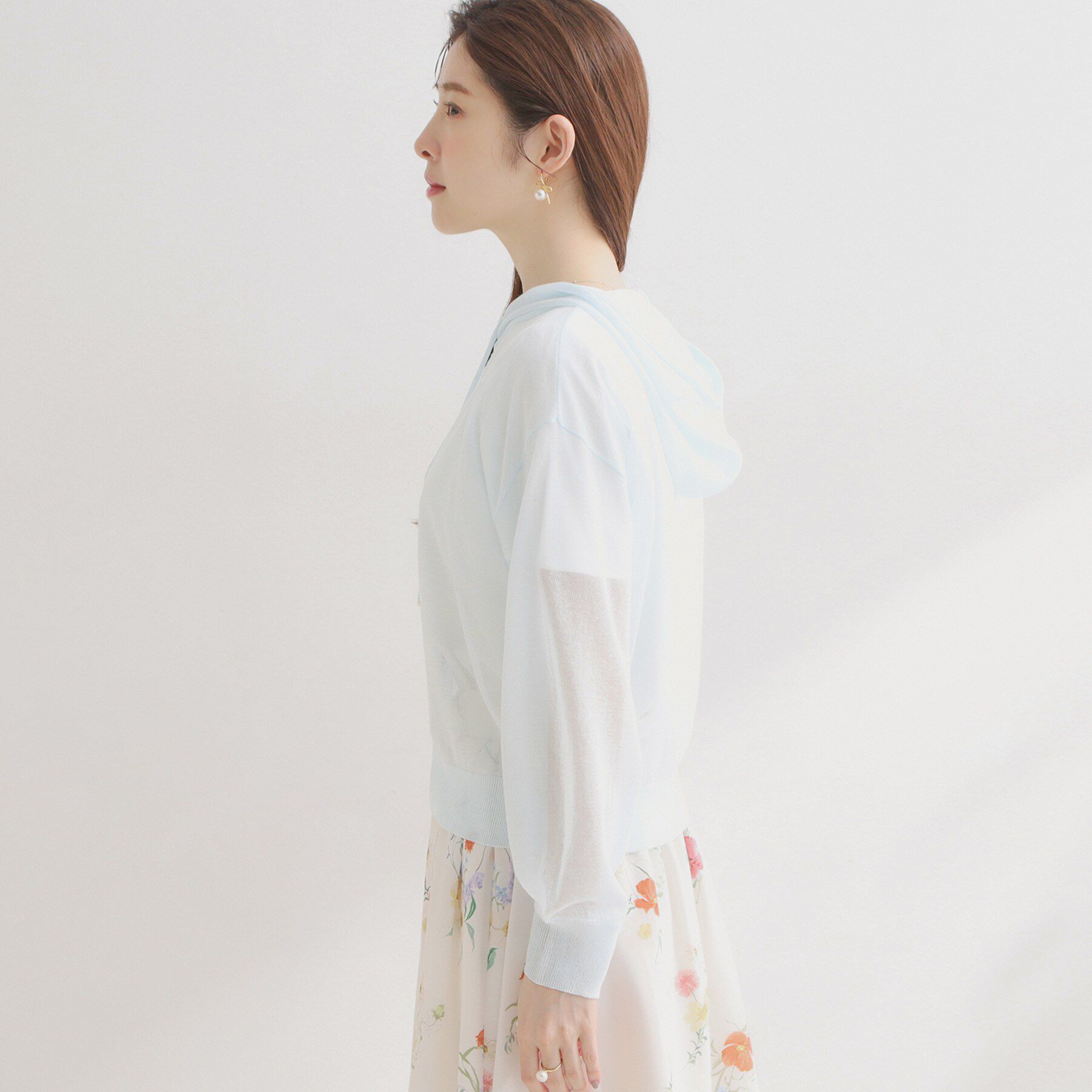 Couture broach「【洗える】LEVITAジップアップフーディー」|カーディガン|
