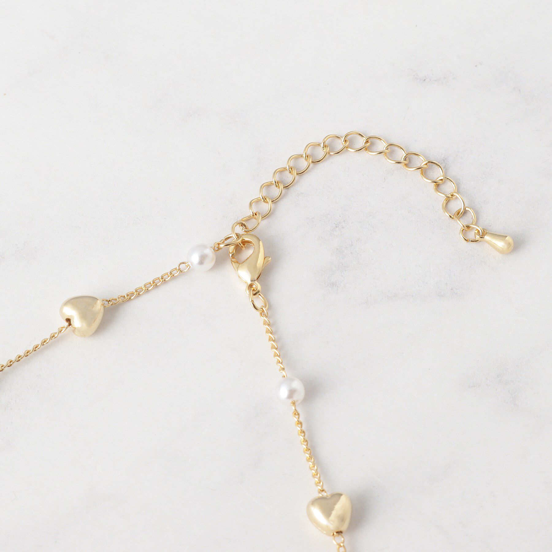 Couture broach「ハートパール調チェーンネックレス」|ネックレス|