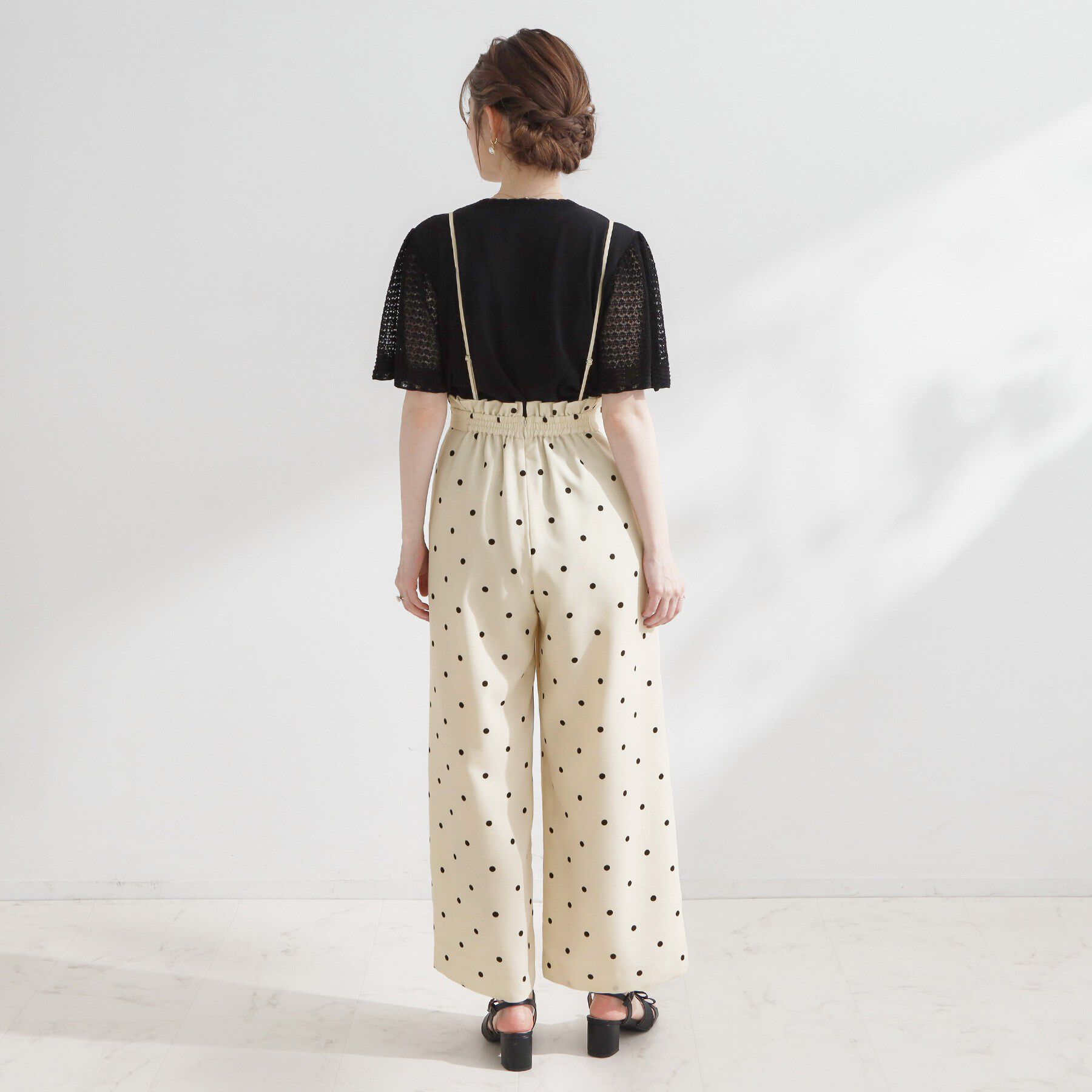 Couture broach「【2WAY・洗える】サスペンダー付き ハイウエストパンツ」|その他|