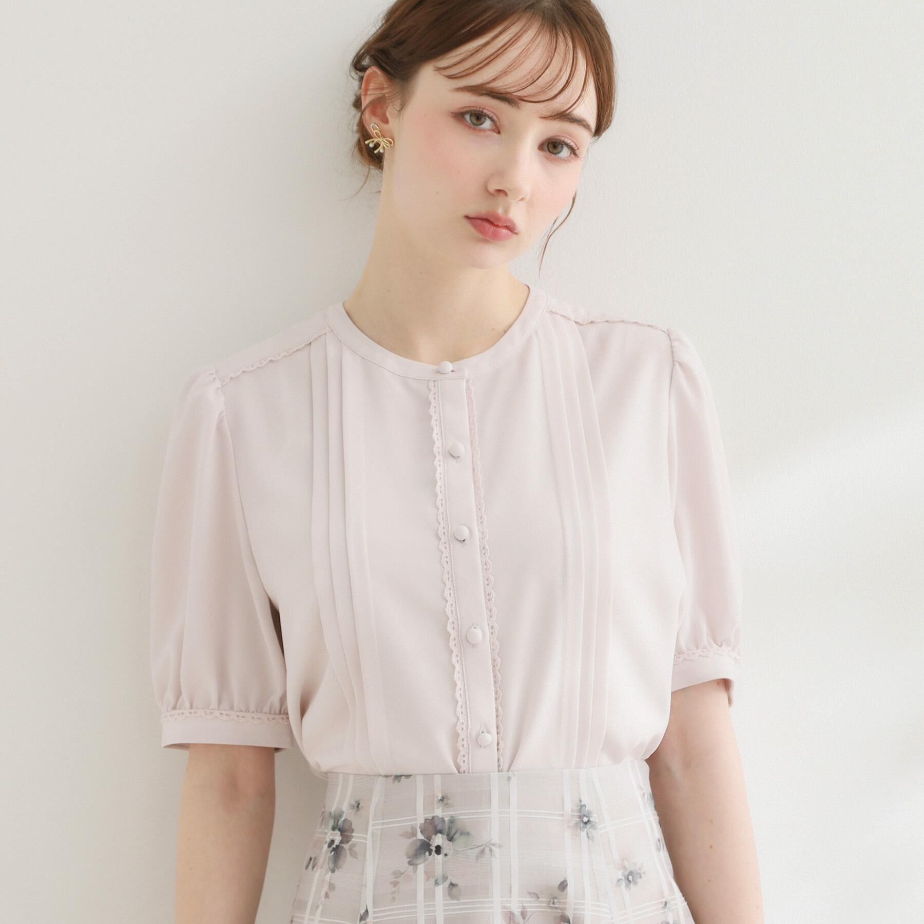 Couture broach「【洗える】ピンタック ブラウス」|シャツ・ブラウス|ピンク(071)
