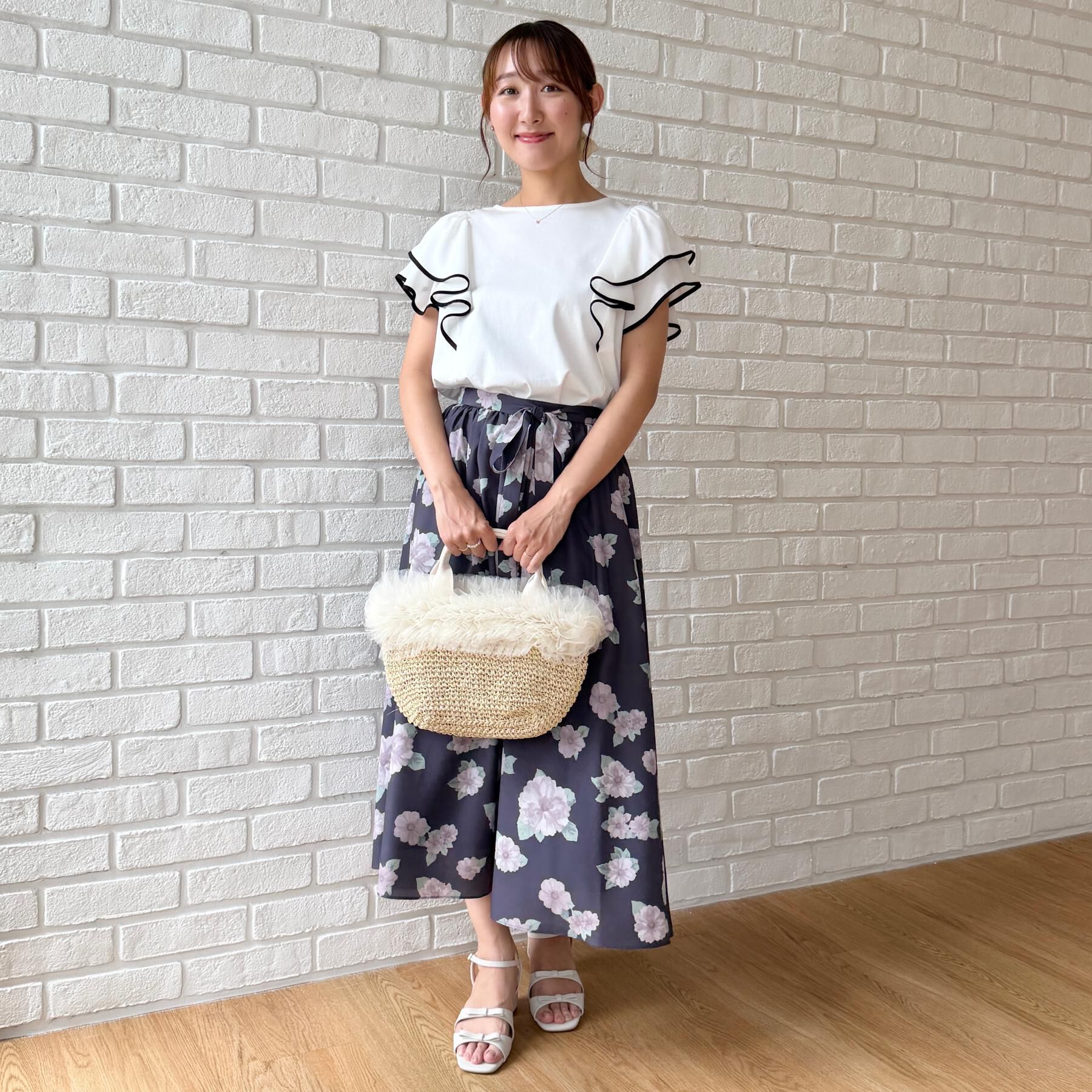 Couture broach「【接触冷感・UVカット・洗える】ラッフル フレアスリーブ トップス」|Tシャツ・カットソー|