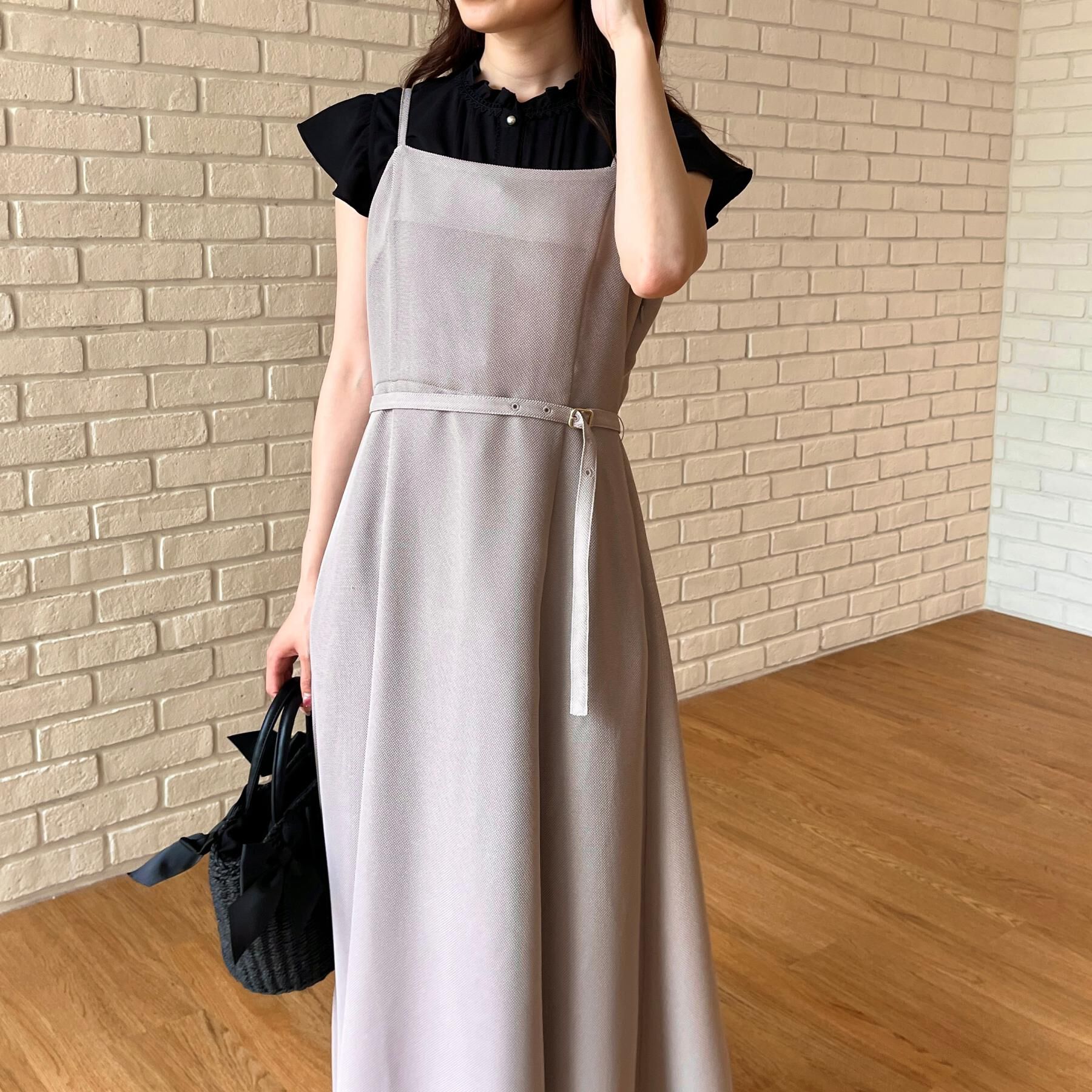 Couture broach「【洗える】メッシュ キャミワンピース」|ワンピース|