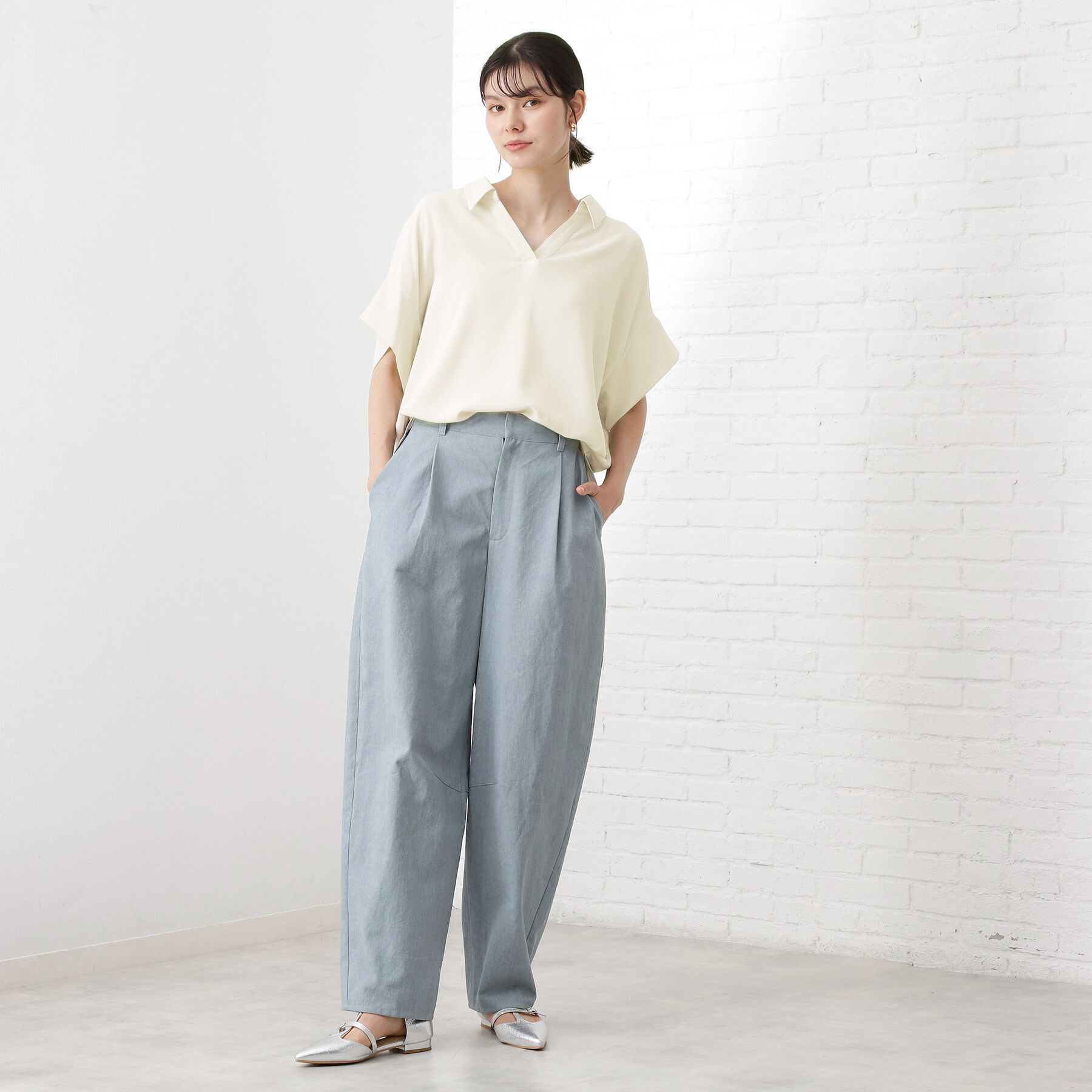 THE SHOP TK「【インしなくても決まる】スキッパーシャツ/接触冷感/防シワ/速乾」|シャツ・ブラウス|