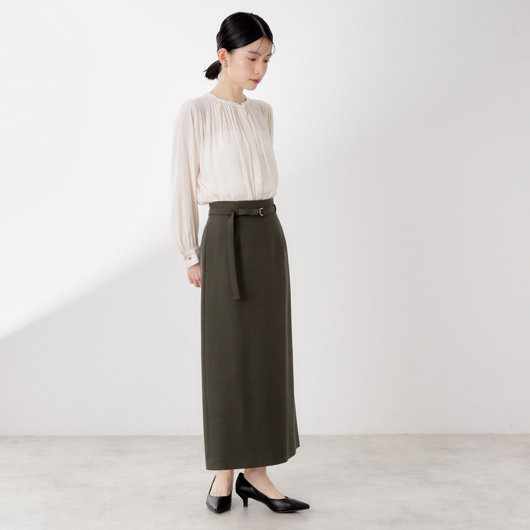 THE SHOP TK「ベルト付ナロースカート【セットアップ可】/CAVIANシリーズ」|スカート|