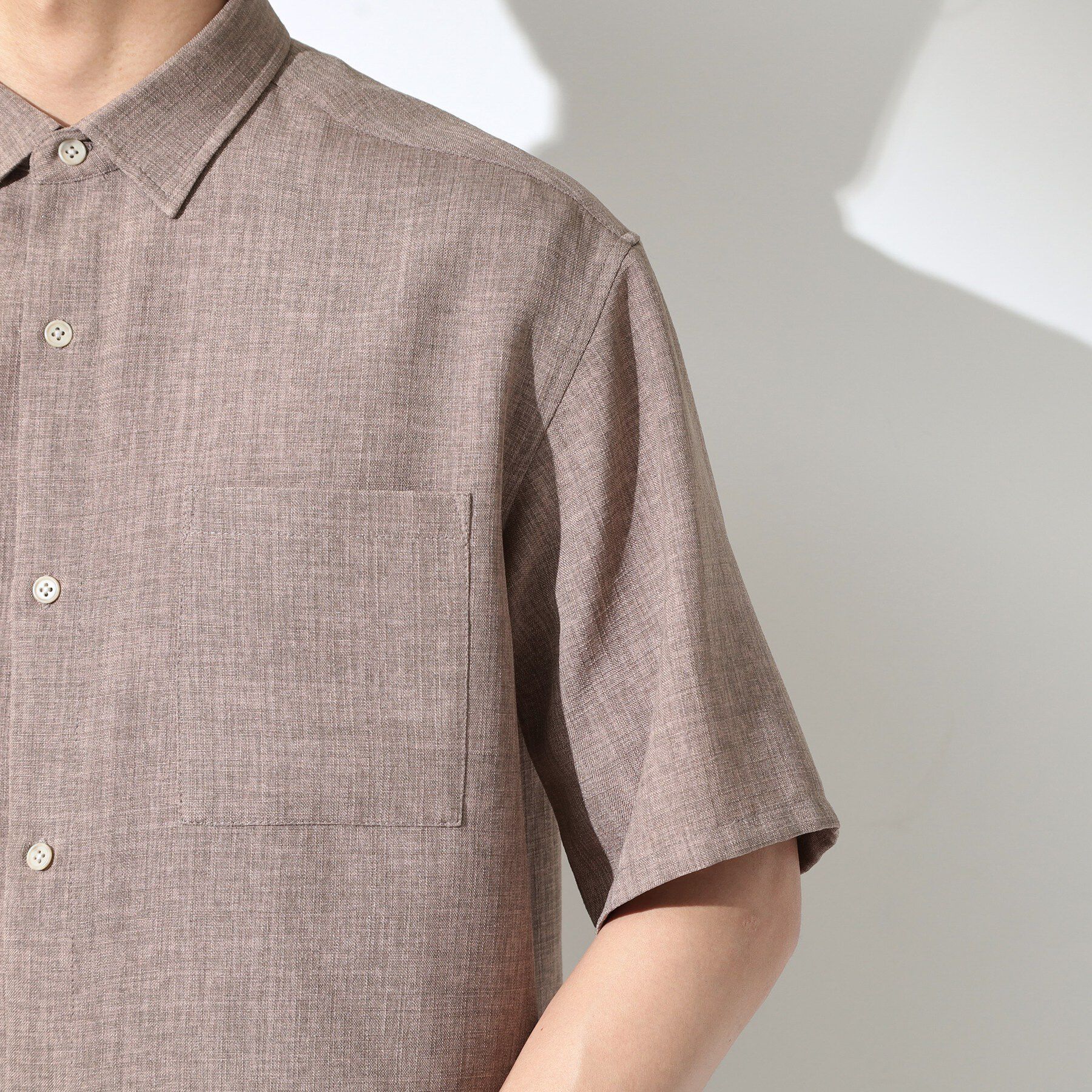 THE SHOP TK「【LINO FINE】 リネンライク半袖シャツ UVカット／イージーケア／吸水速乾／洗濯機OK／セッ」|シャツ・ブラウス|