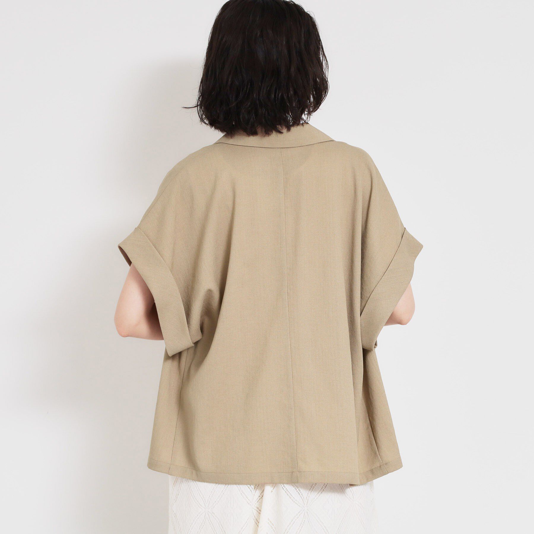 THE SHOP TK「【夏の通勤スタイルに】涼やかな着心地 麻調ダブルブレストジャケット」|テーラードジャケット|