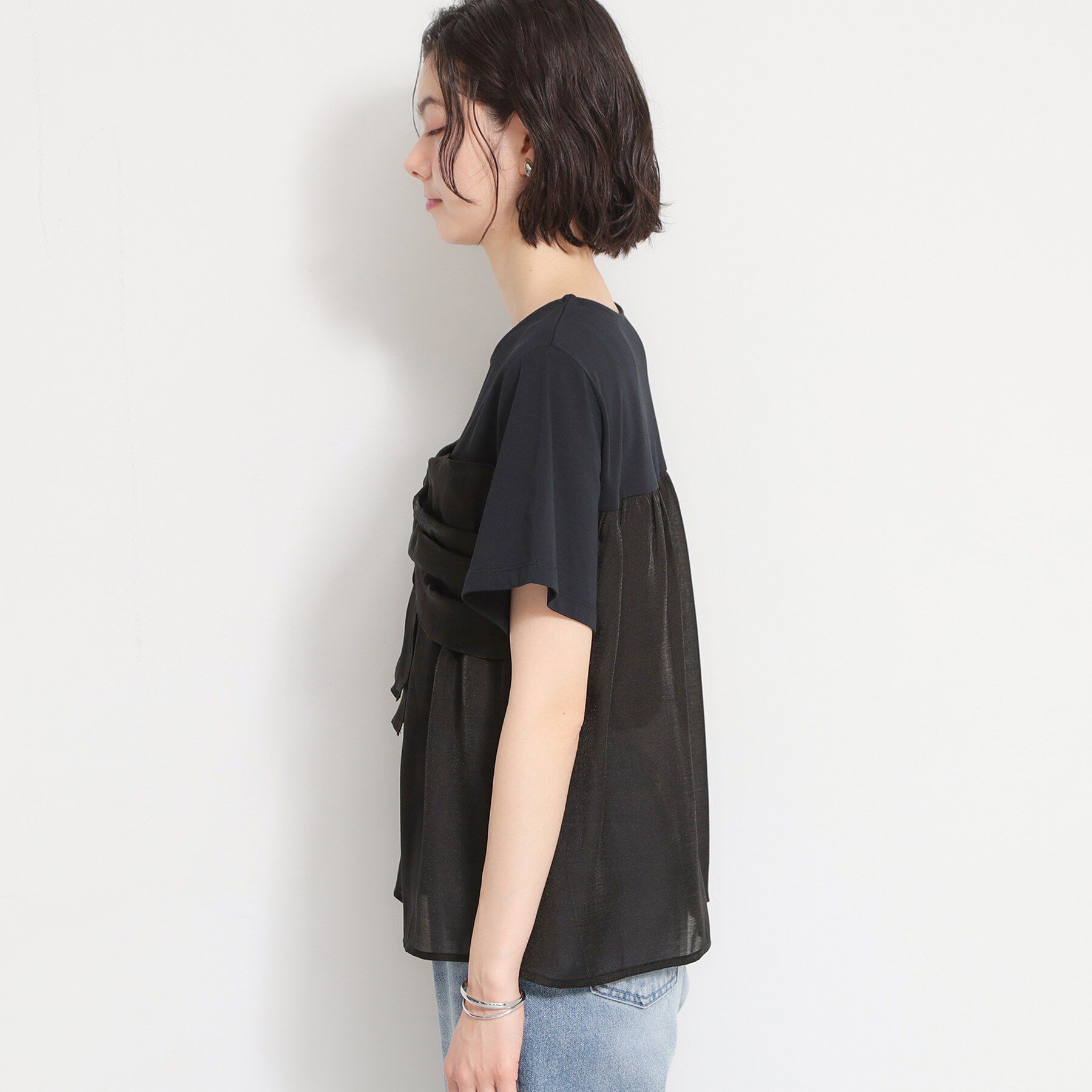 THE SHOP TK「【ひんやり／吸水速乾／UV】ビスチェ風 切り替えTシャツ」|Tシャツ・カットソー|