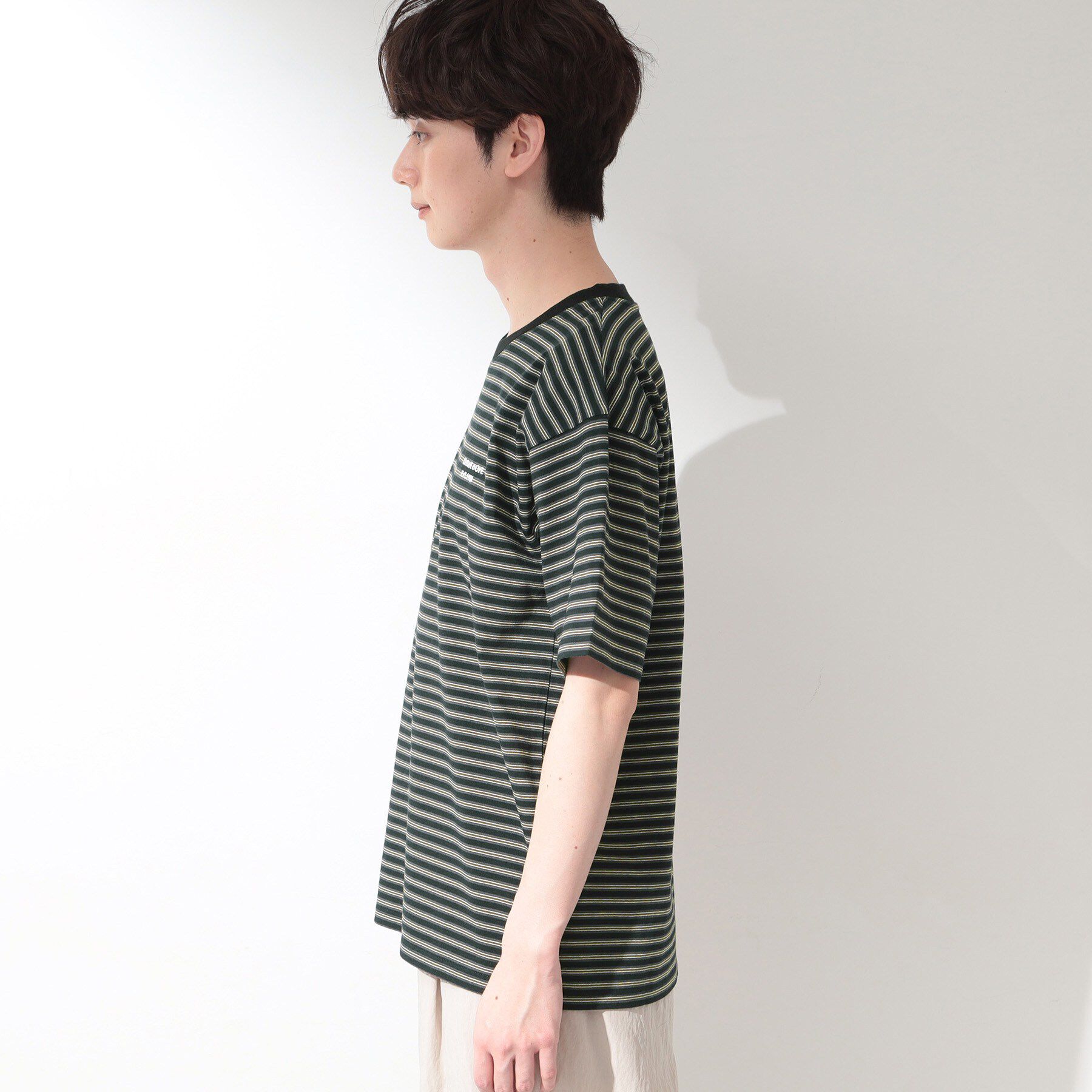THE SHOP TK「COOLボーダー 半袖Tシャツ 接触冷感／洗濯機OK」|Tシャツ・カットソー|