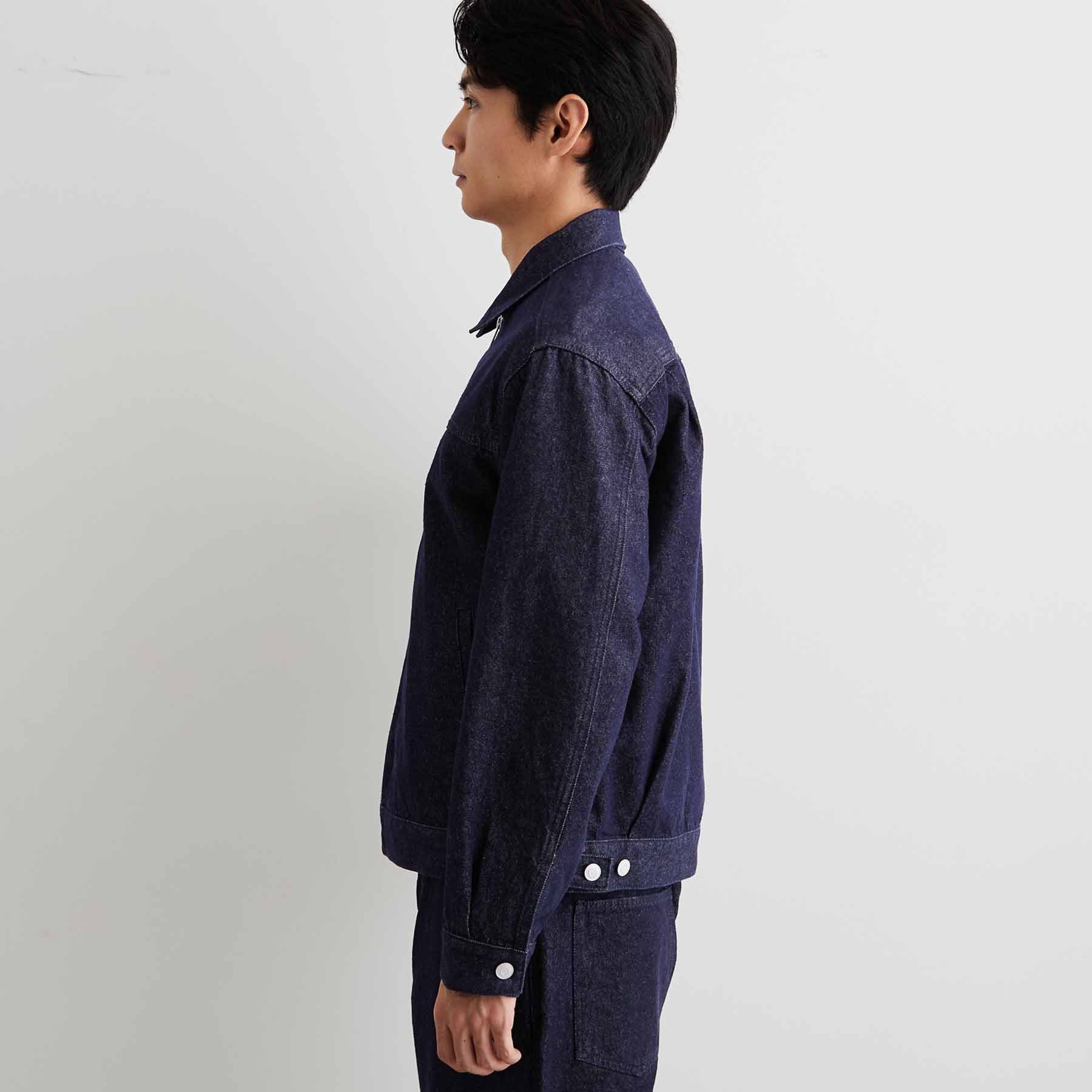 THE SHOP TK「【色落ちしにくい/セットアップ可】デニムライク ジップアップジャケット」|ブルゾン・スタジャン|
