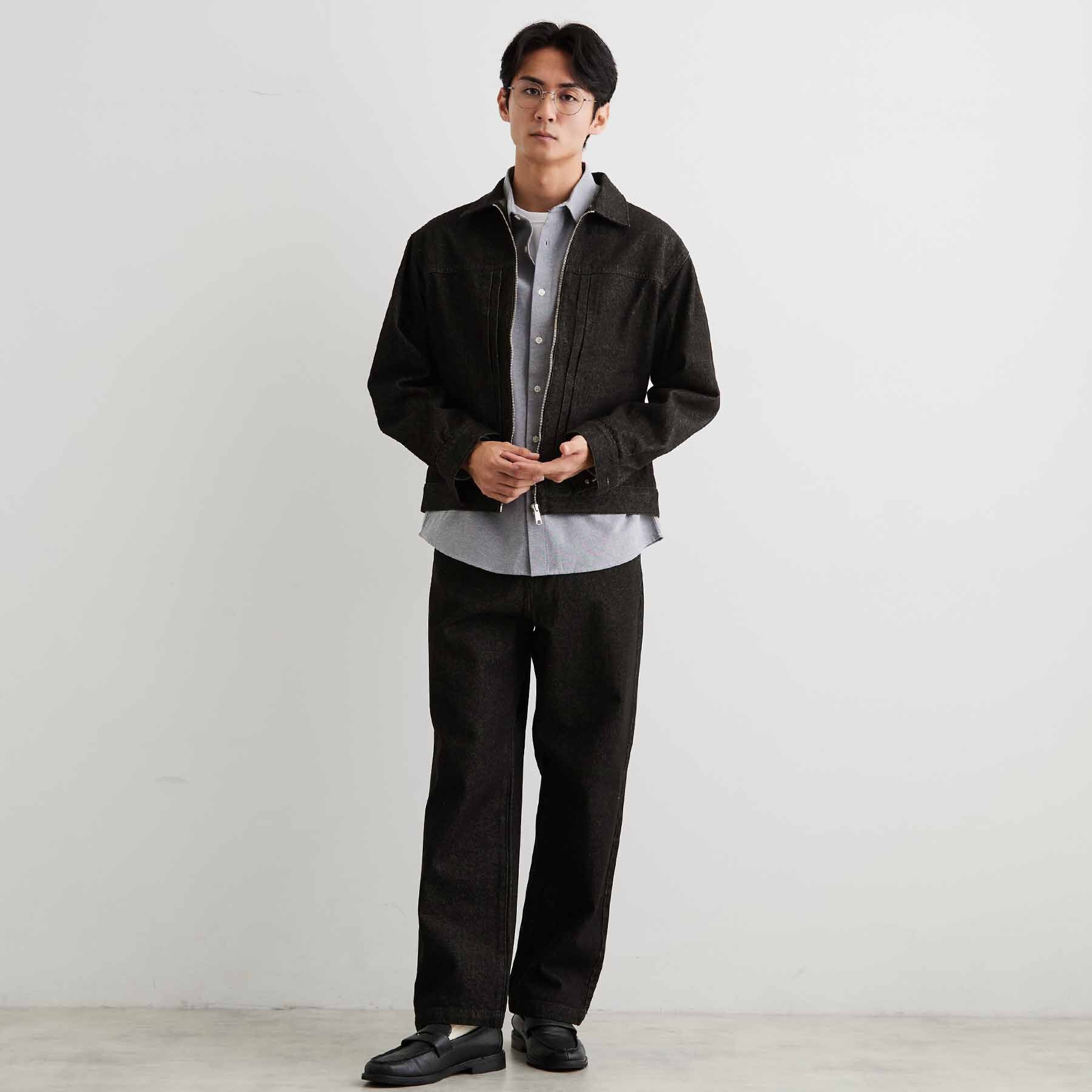 THE SHOP TK「【色落ちしにくい/セットアップ可】デニムライク ジップアップジャケット」|ブルゾン・スタジャン|