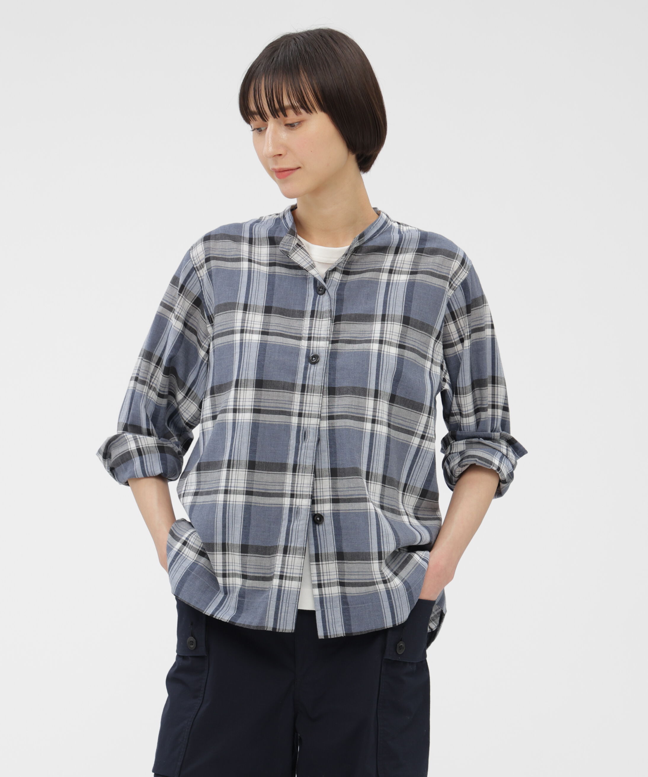 MHL.「TOP DYED COTTON POPLIN SHIRT」|シャツ・ブラウス|CHECK8