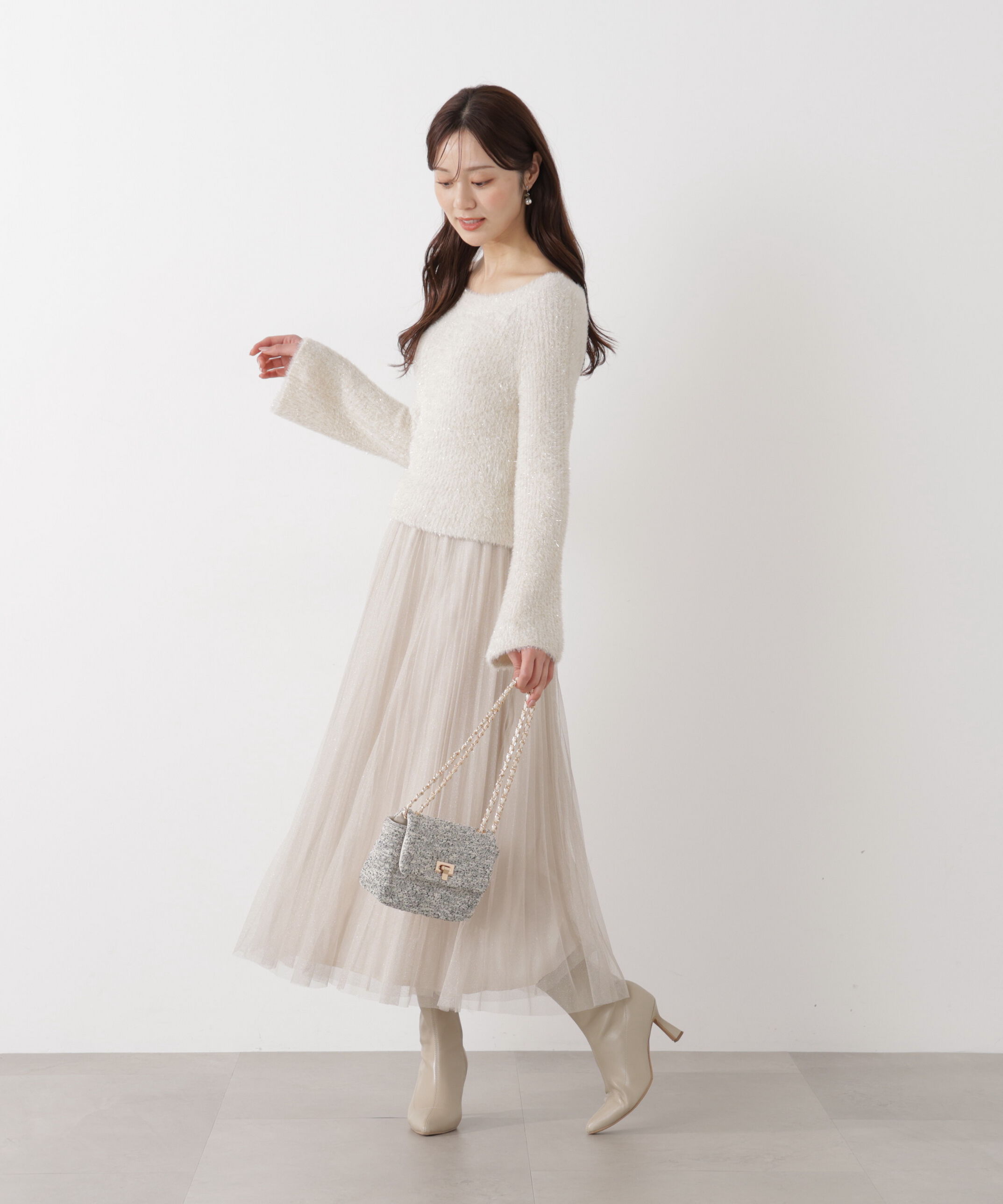 PROPORTION BODY DRESSING「《EDIT COLOGNE》ラメプリーツスカート26SS」|スカート|