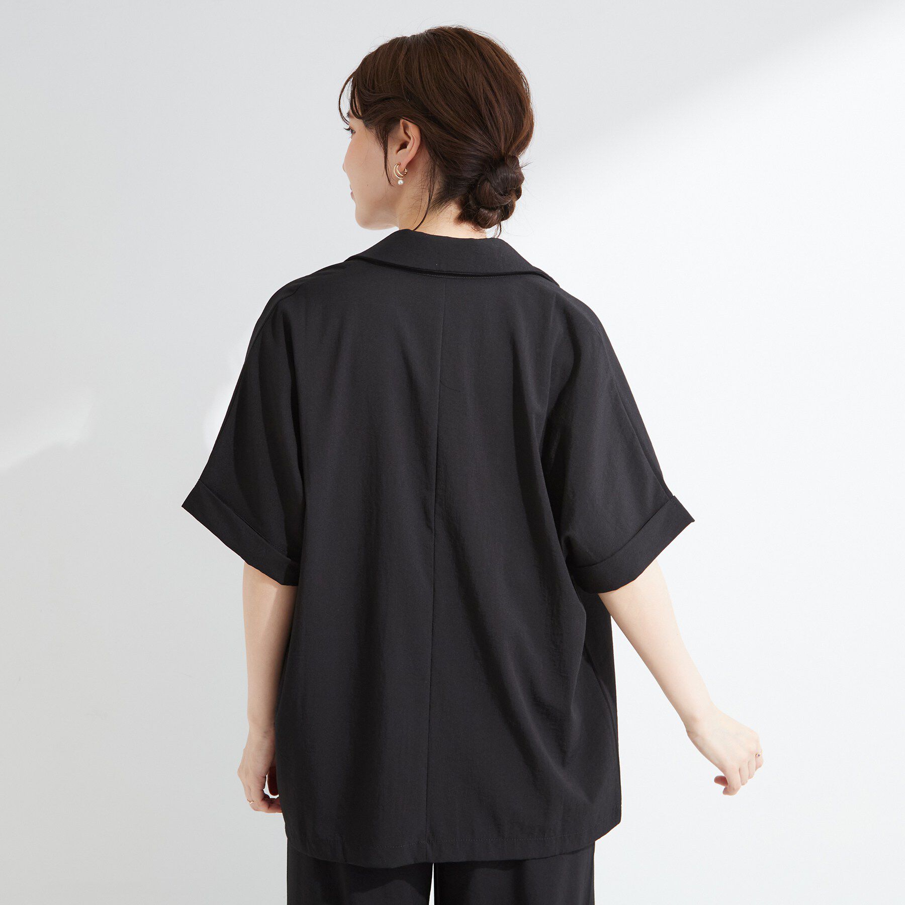SHOO･LA･RUE「【高レビュー/洗濯機可/セットアップ可】軽凛(かろりん) ひんやり半袖ジャケット」|テーラードジャケット|
