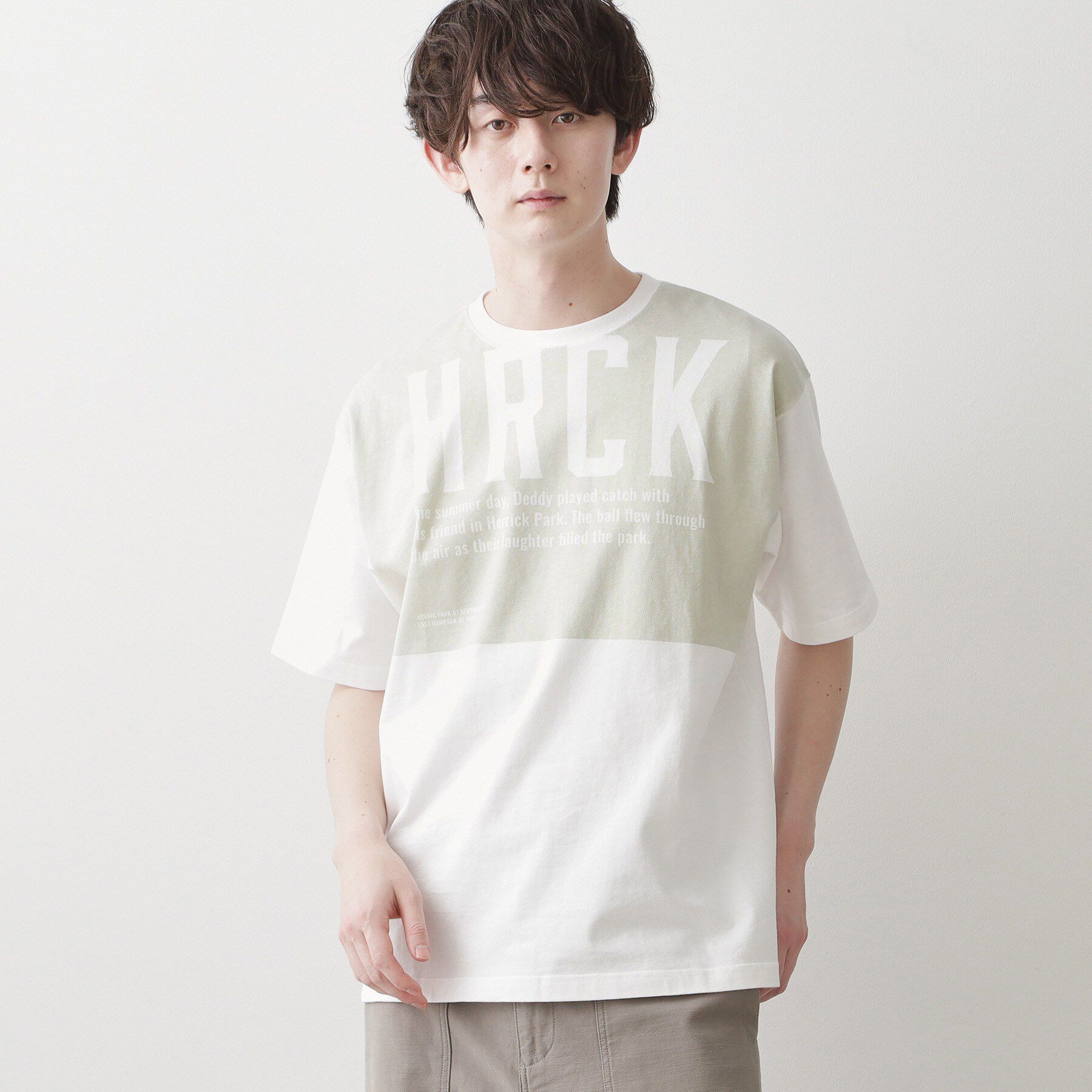 Dessin「【洗える】オーガニックコットングラフィックTシャツ」|Tシャツ・カットソー|グレージュ(550)