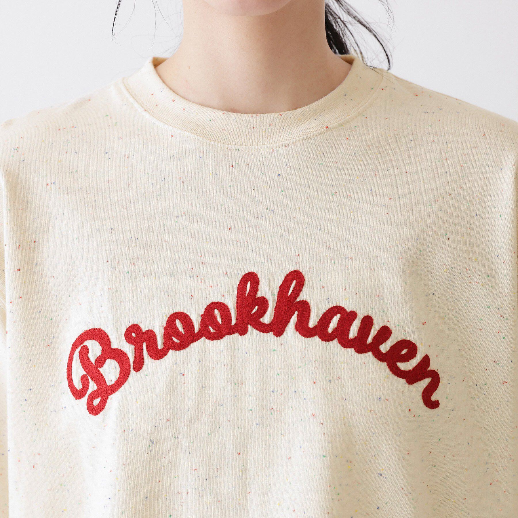 Dessin「【ユニセックス/洗える】ネップロゴ刺繍Tシャツ」|Tシャツ・カットソー|
