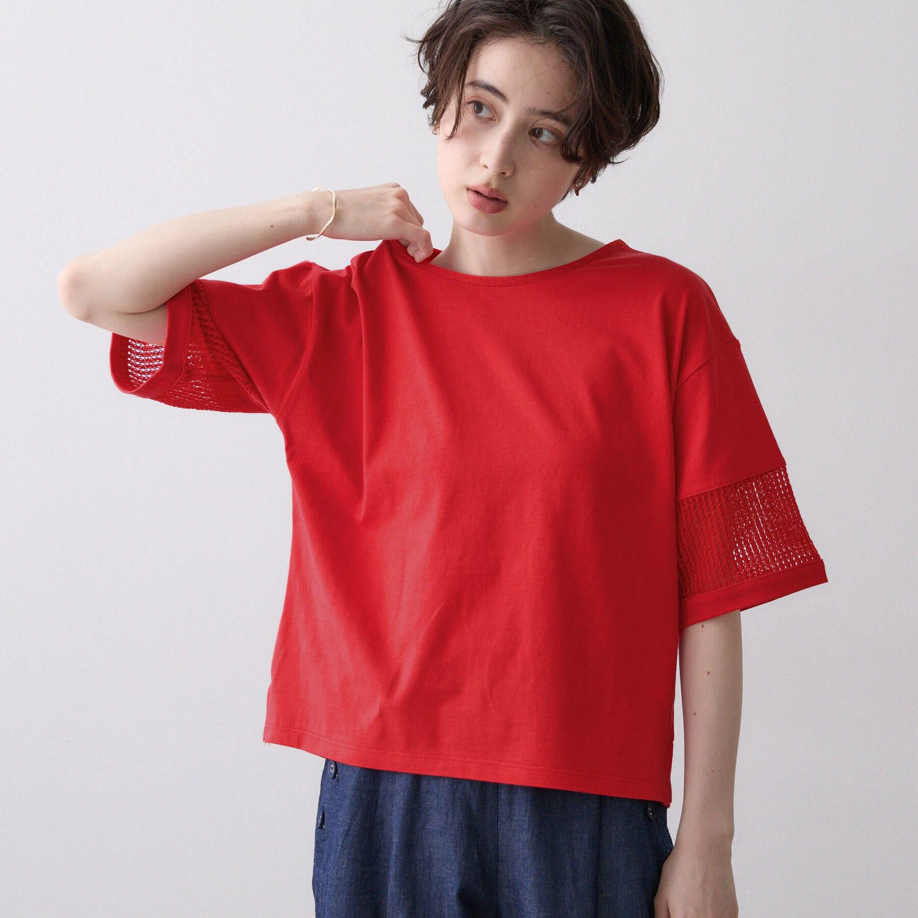 Dessin「【接触冷感】メッシュレーススリーブプルオーバー」|Tシャツ・カットソー|