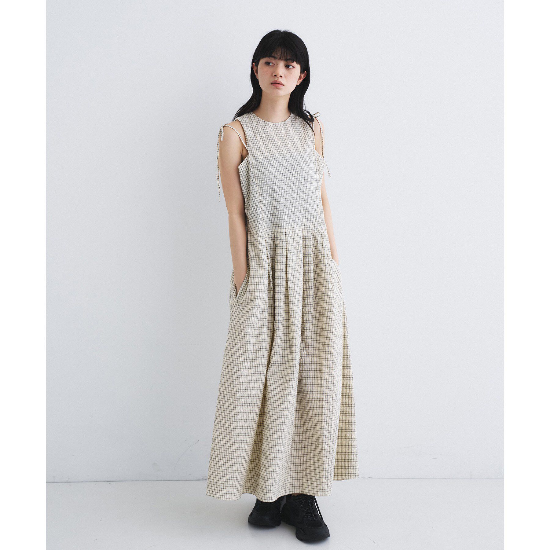 CODE A「shoulder ribbon dress」|ワンピース|