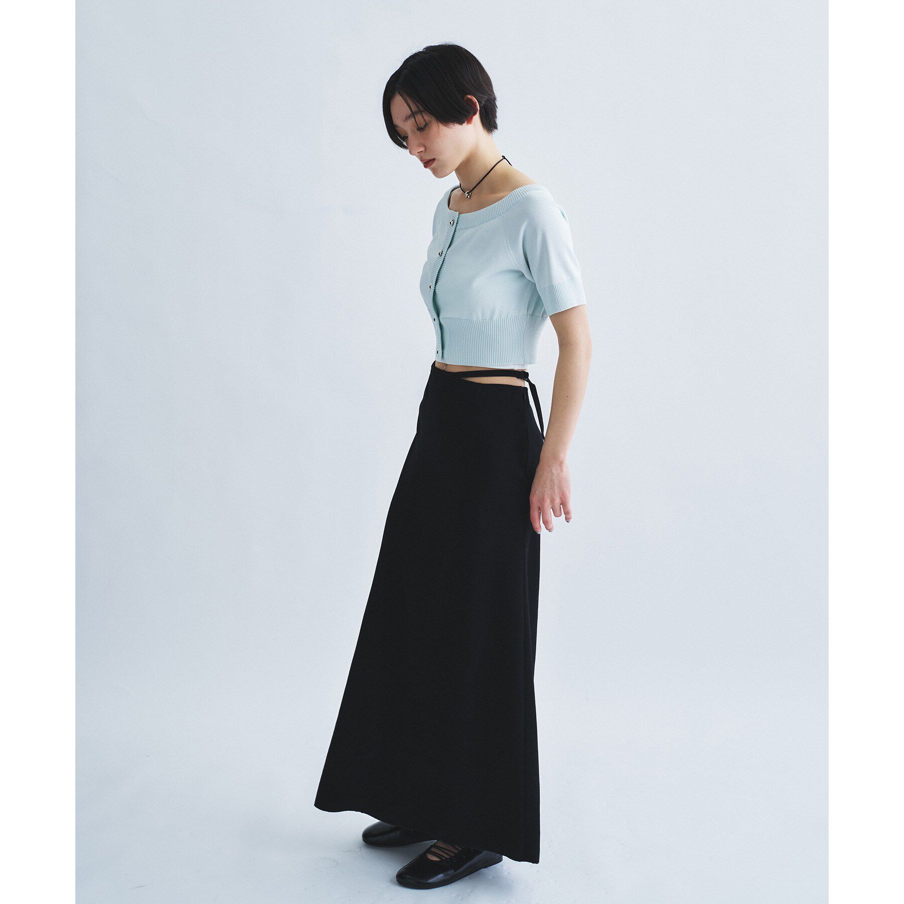 CODE A「design knit short cardigan」|カーディガン|