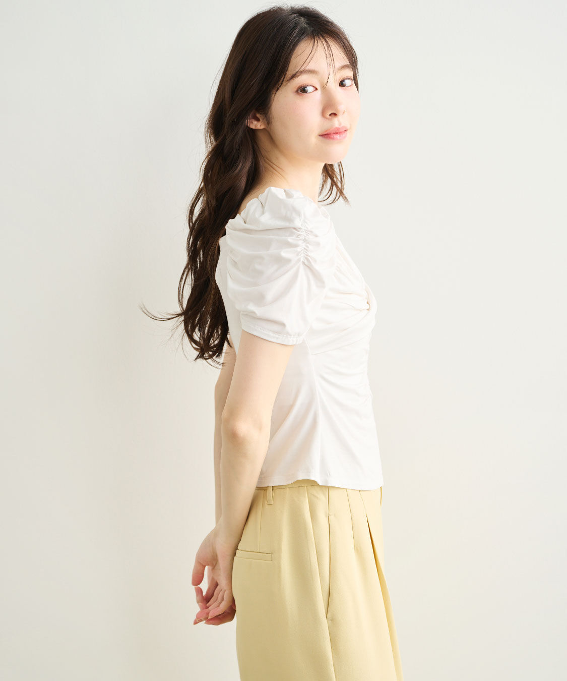 COCO DEAL「ツイストギャザーカットソー」|Tシャツ・カットソー|