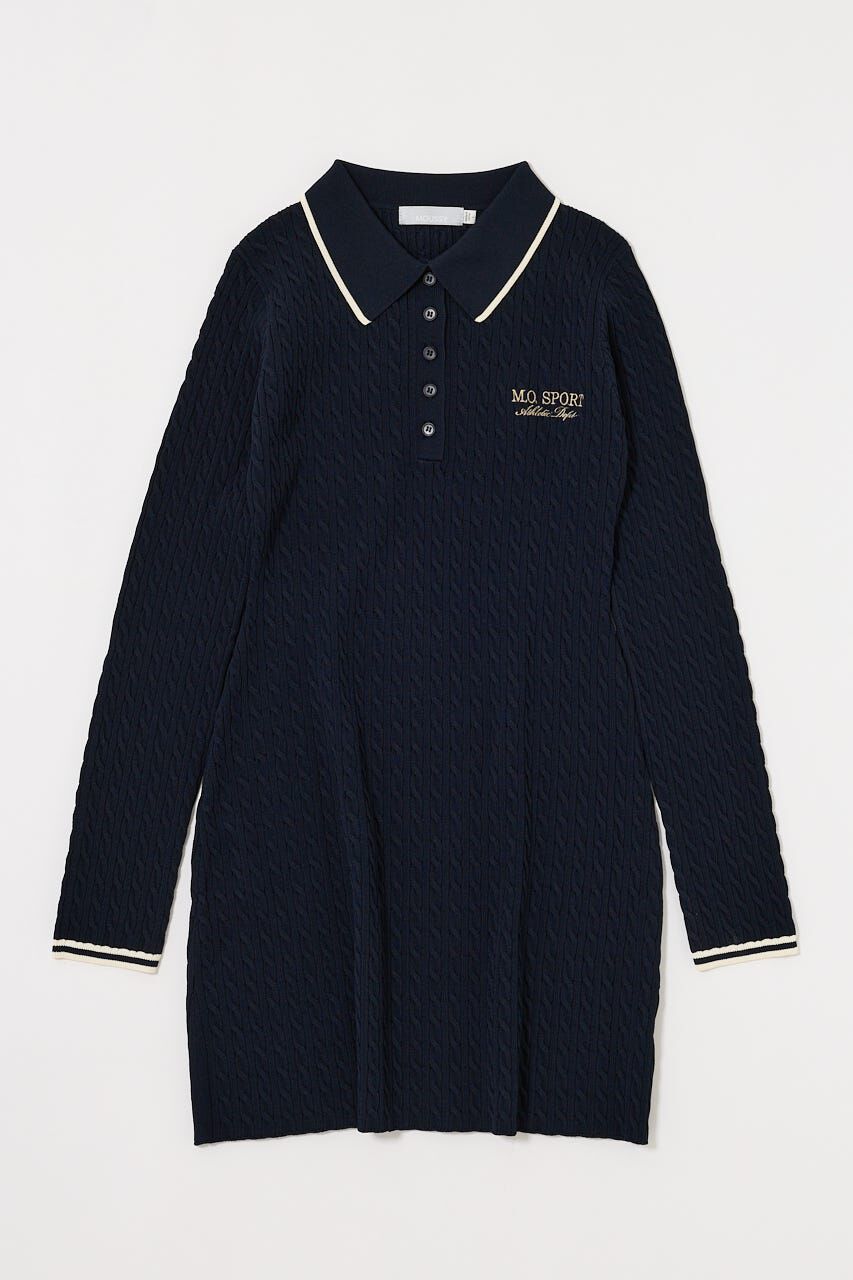 MOUSSY「LOGO CABLE KNIT ミニドレス」|ワンピース|