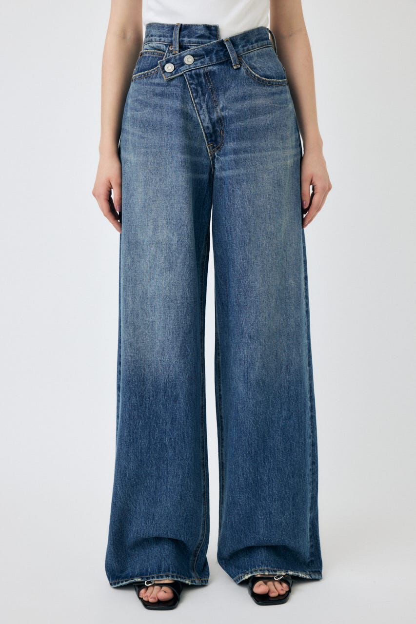 MOUSSY「CROSS WAIST WIDE ストレート」|デニム|D/BLU3