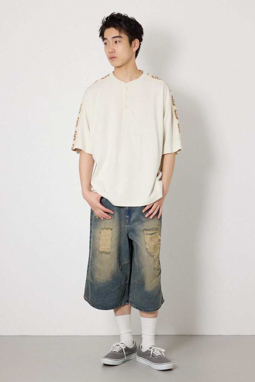 RODEO CROWNS「クロシェラインヘンリーTシャツ」|Tシャツ・カットソー|