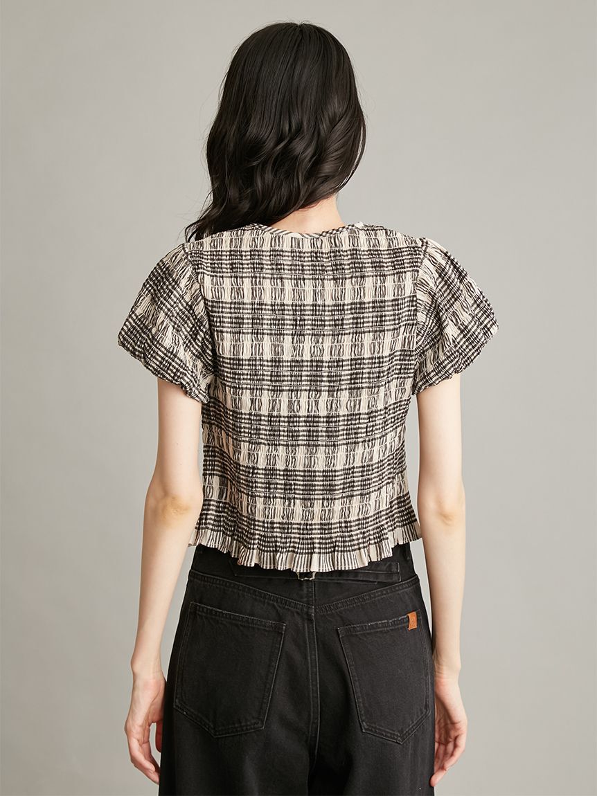 Mila Owen「【WEB限定カラー】シャーリングブラウス」|シャツ・ブラウス|